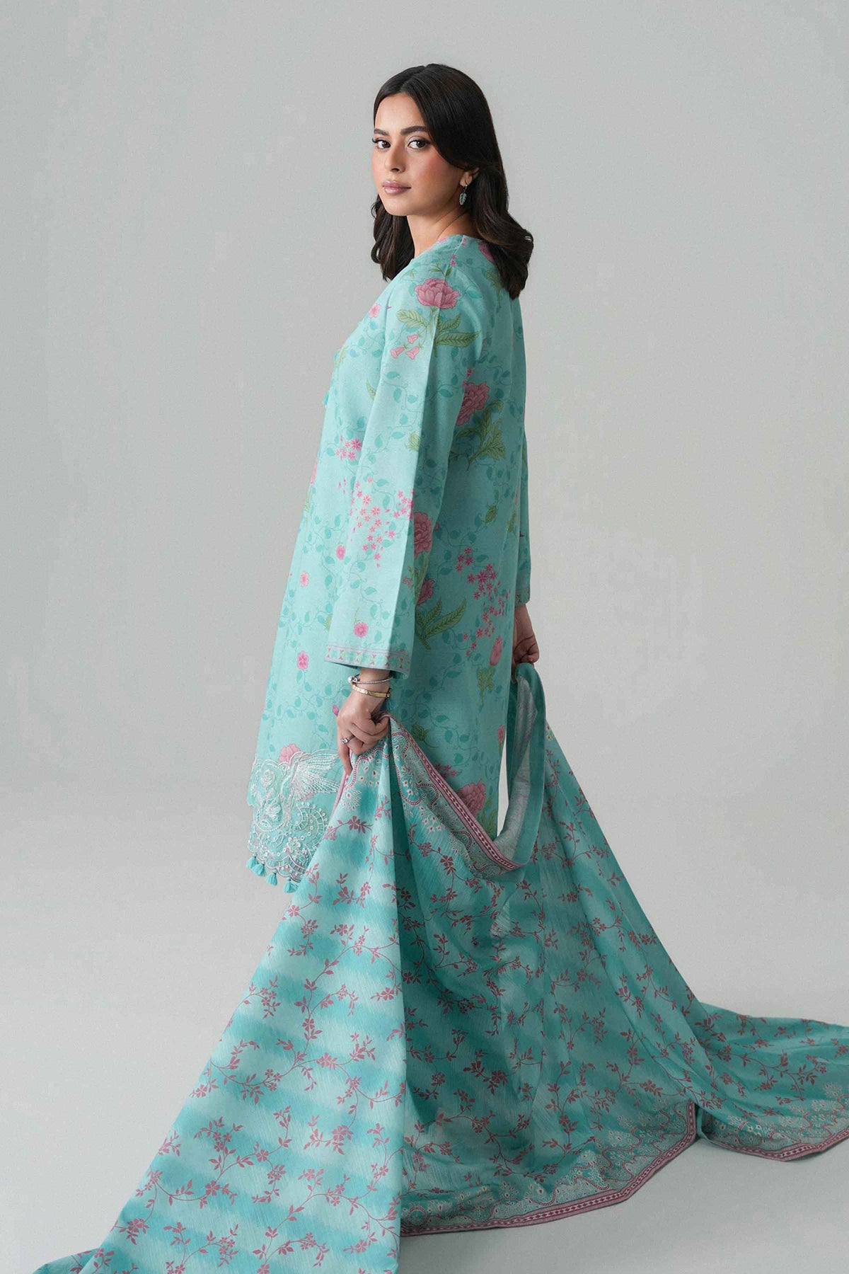 3 Piece - Printed Embroidered Suit - U3PE-NISHA26WV1-102