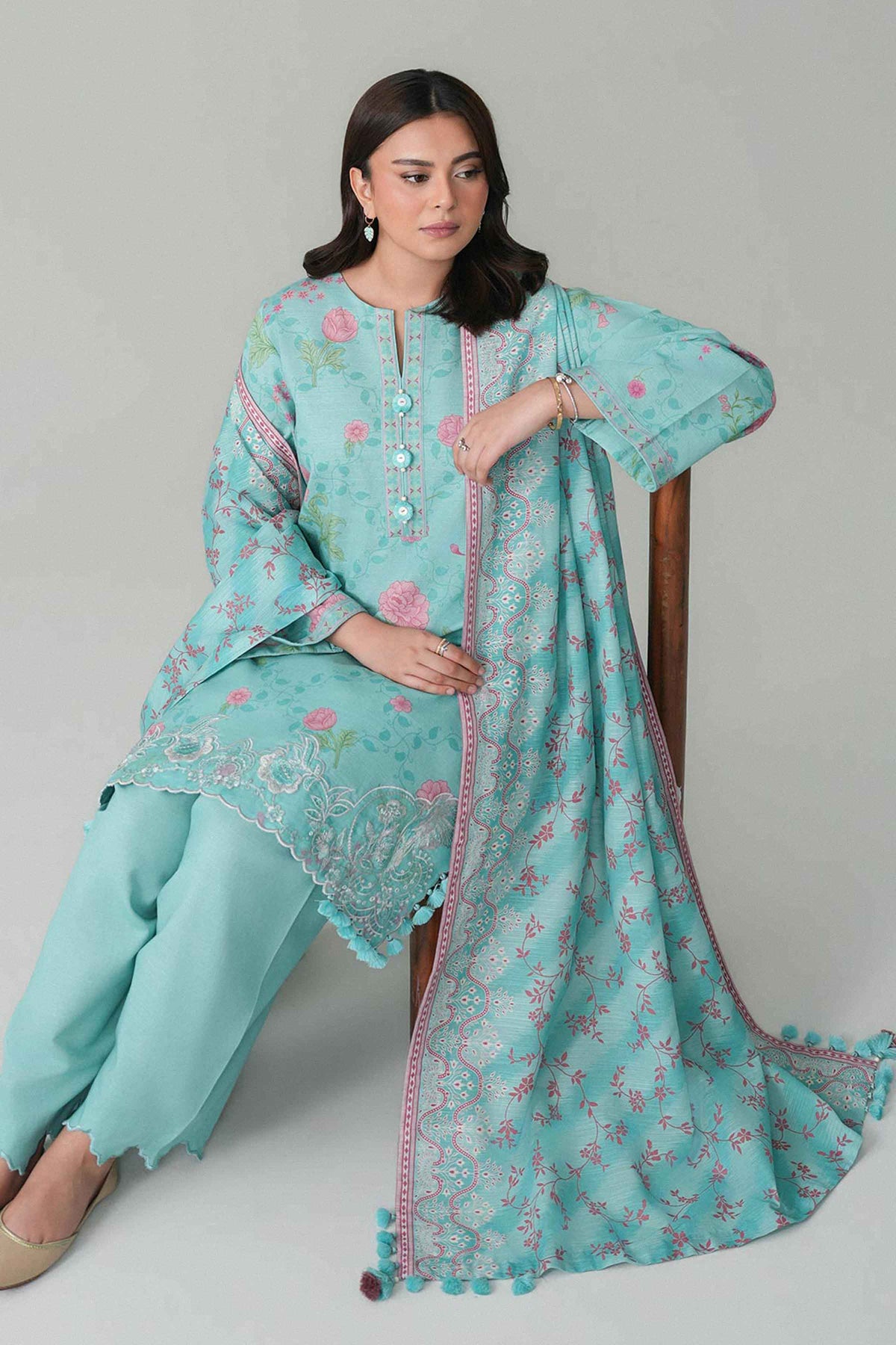 3 Piece - Printed Embroidered Suit - U3PE-NISHA26WV1-102
