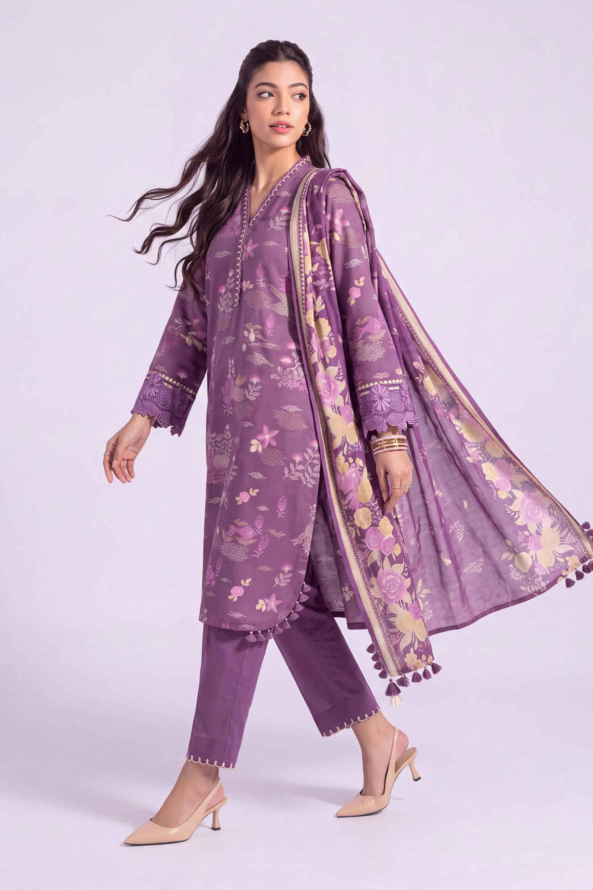 3 Piece - Printed Embroidered Suit - U3PE-NISHA26WV1-104
