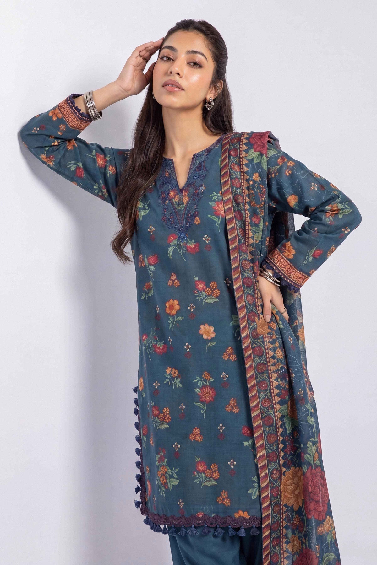 3 Piece - Printed Embroidered Suit - U3PE-NISHA26WV1-105
