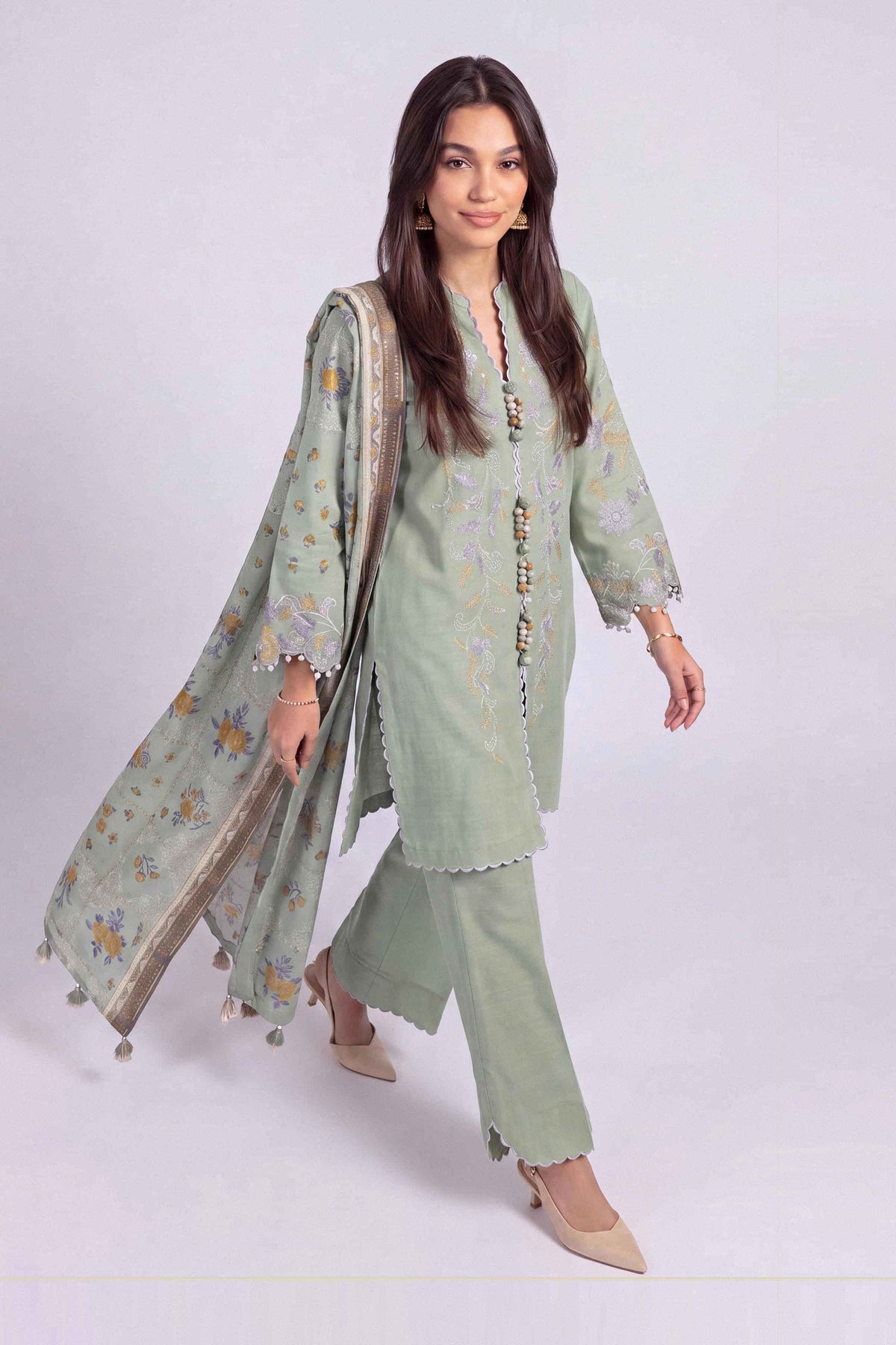 3 Piece - Printed Embroidered Suit - U3PE-NISHA26WV1-107