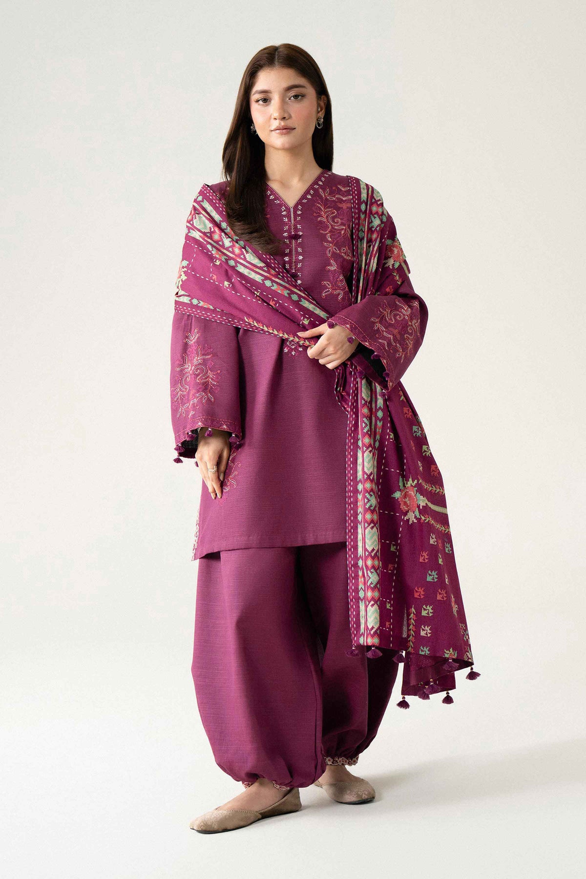 3 Piece - Printed Embroidered Suit - U3PE-NISHA26WV1-111