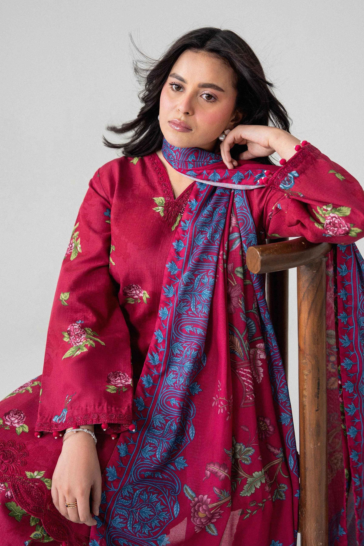 3 Piece - Digital Printed Embroidered Suit - U3PE-NISHA26WV1-116
