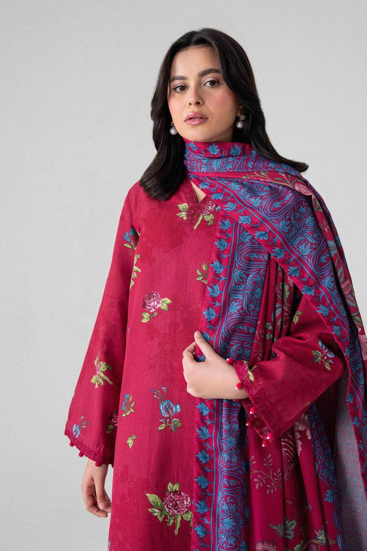 3 Piece - Digital Printed Embroidered Suit - U3PE-NISHA26WV1-116