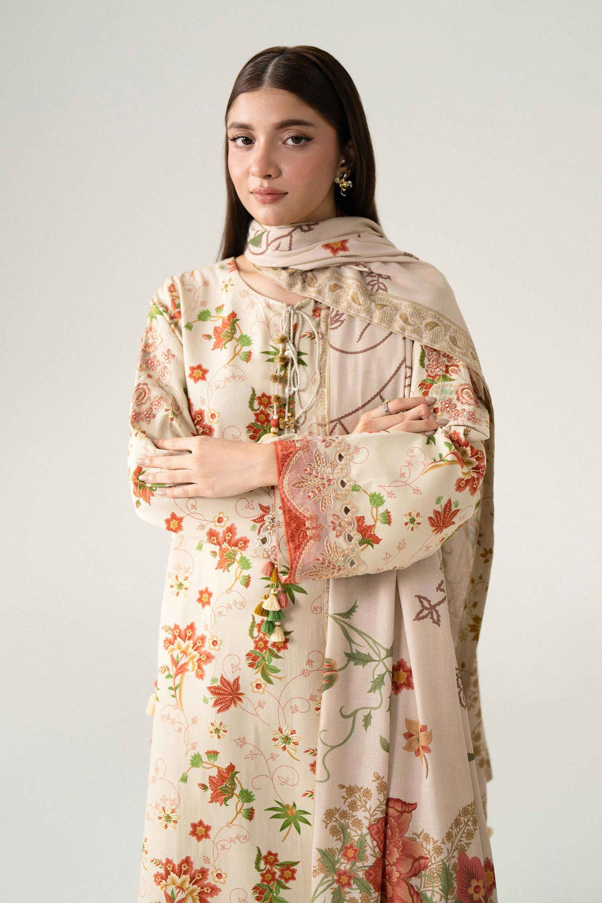 3 Piece - Digital Printed Embroidered Suit - U3PE-NISHA26WV1-119