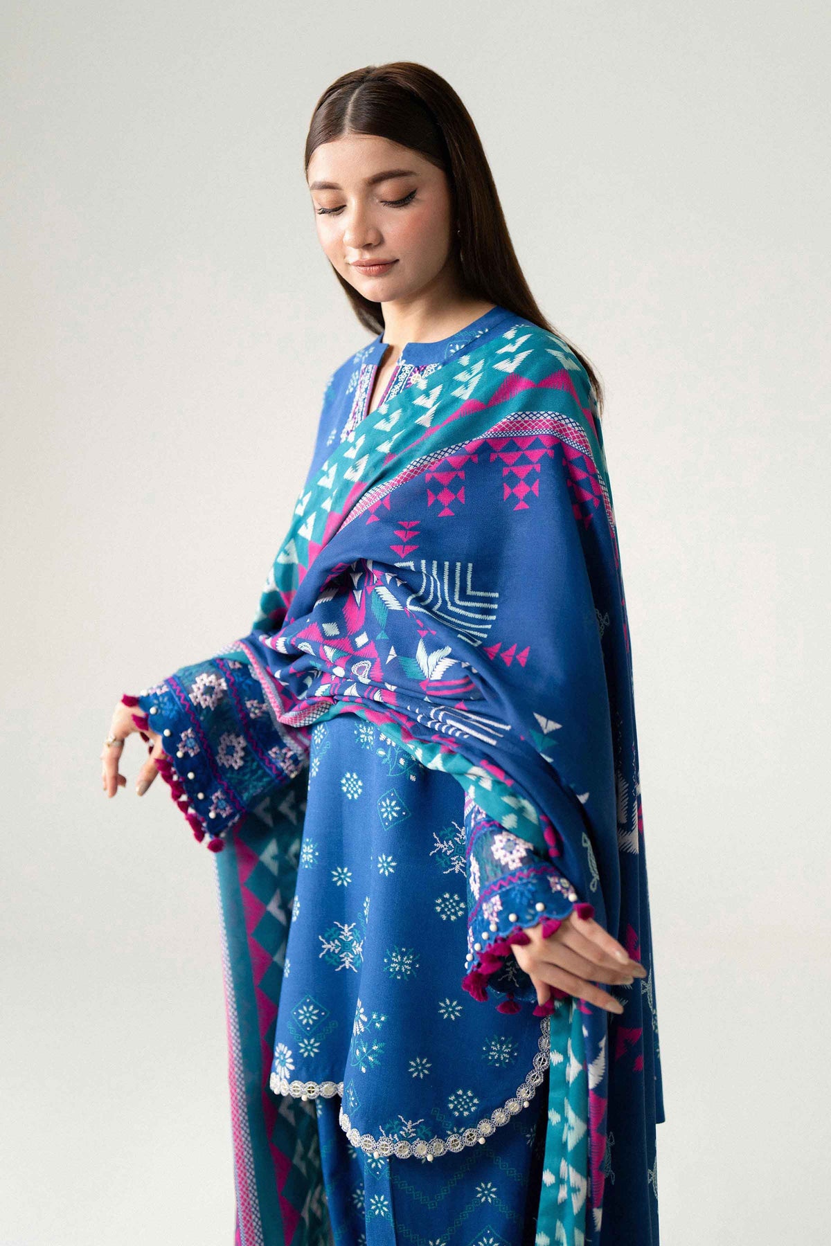 3 Piece - Printed Embroidered Suit - U3PE-NISHA26WV1-126