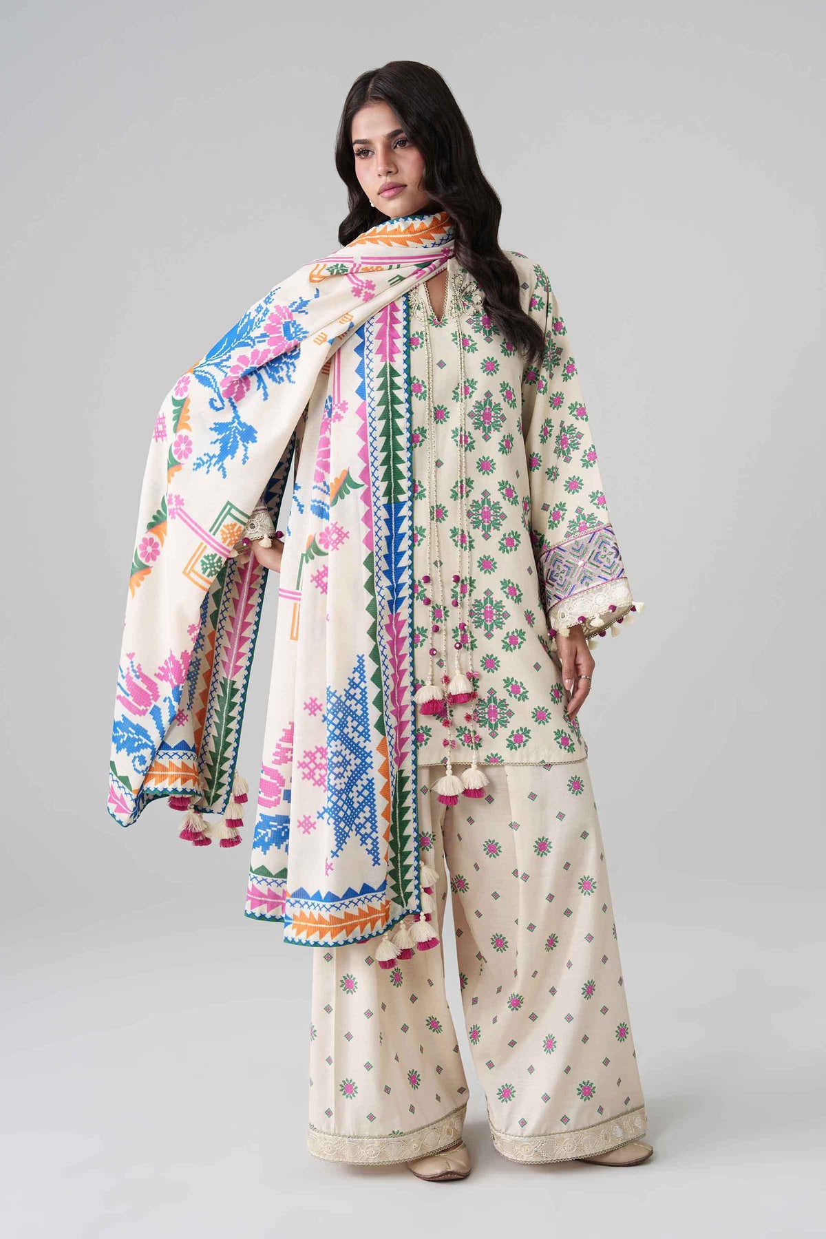 3 Piece - Printed Embroidered Suit - U3PE-NISHA26WV1-127