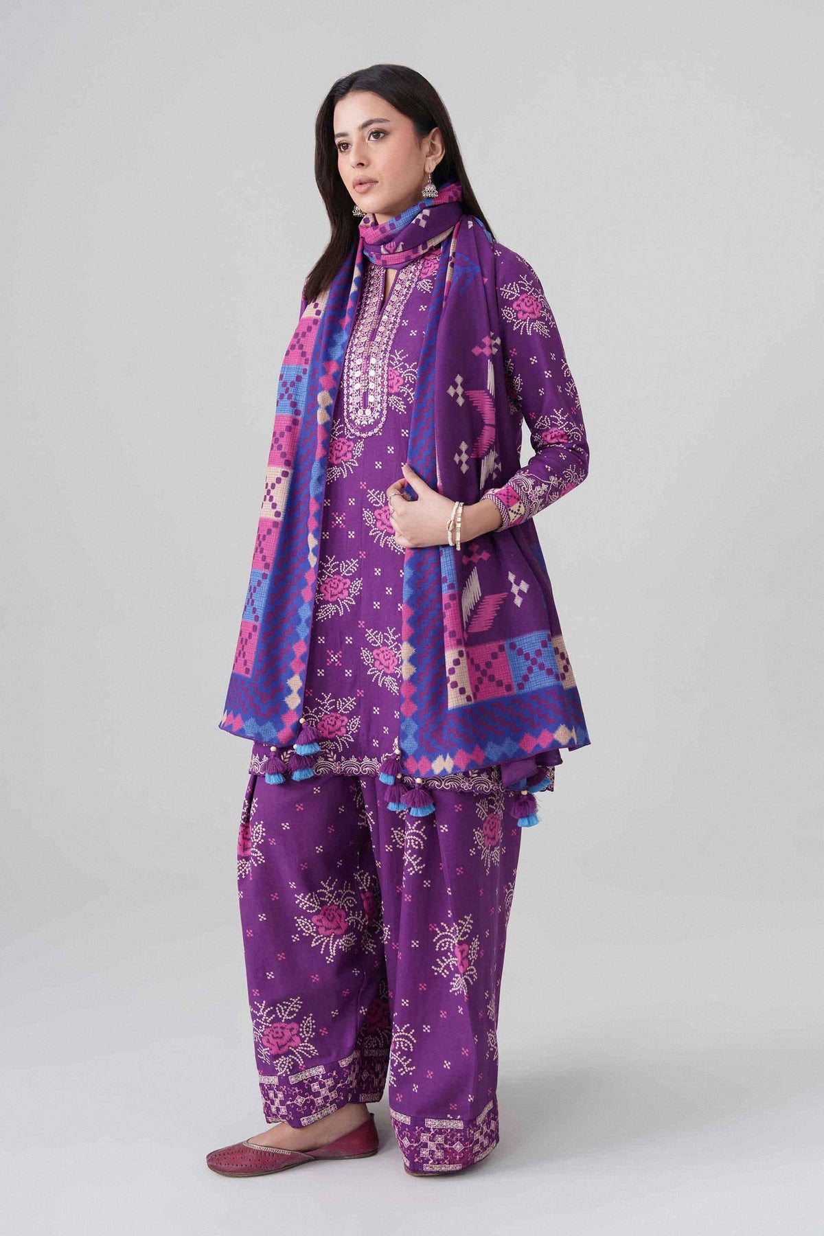 3 Piece - Printed Embroidered Suit - U3PE-NISHA26WV1-128