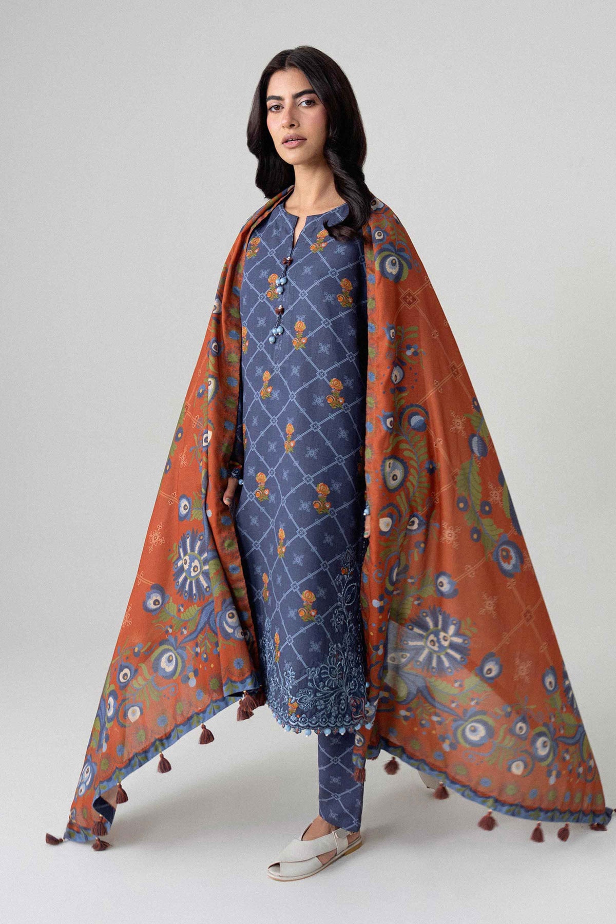 3 Piece - Printed Embroidered Suit - U3PE-NISHA26WV1-134