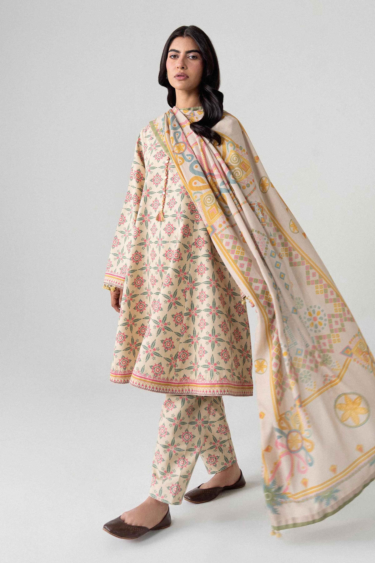 3 Piece - Printed Embroidered Suit - U3PE-NISHA26WV1-135