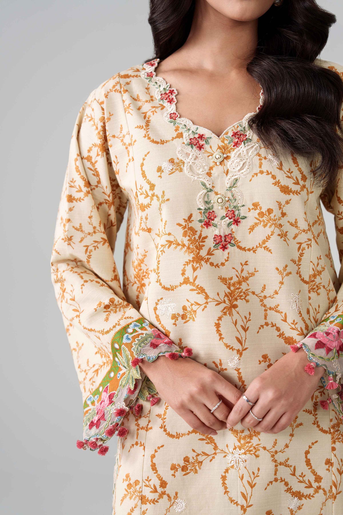 3 Piece - Digital Printed Embroidered Suit - U3PE-NISHA26WV1-136