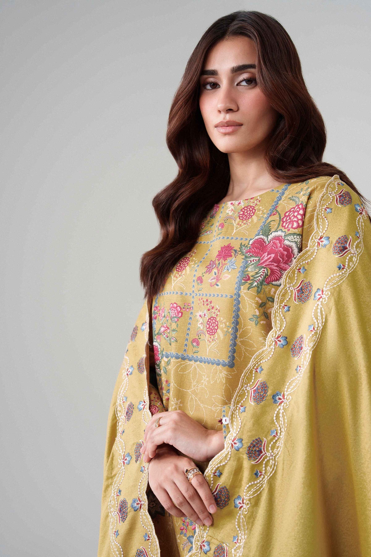 3 Piece - Digital Printed Embroidered Suit - U3PE-NISHA26WV1-152