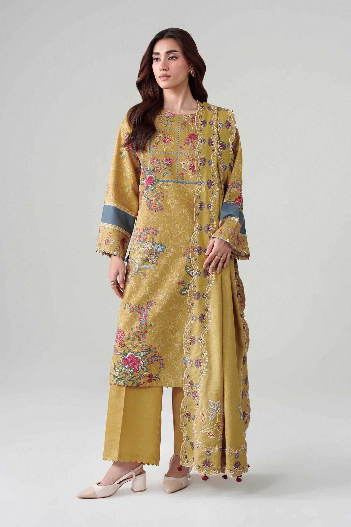 3 Piece - Digital Printed Embroidered Suit - U3PE-NISHA26WV1-152