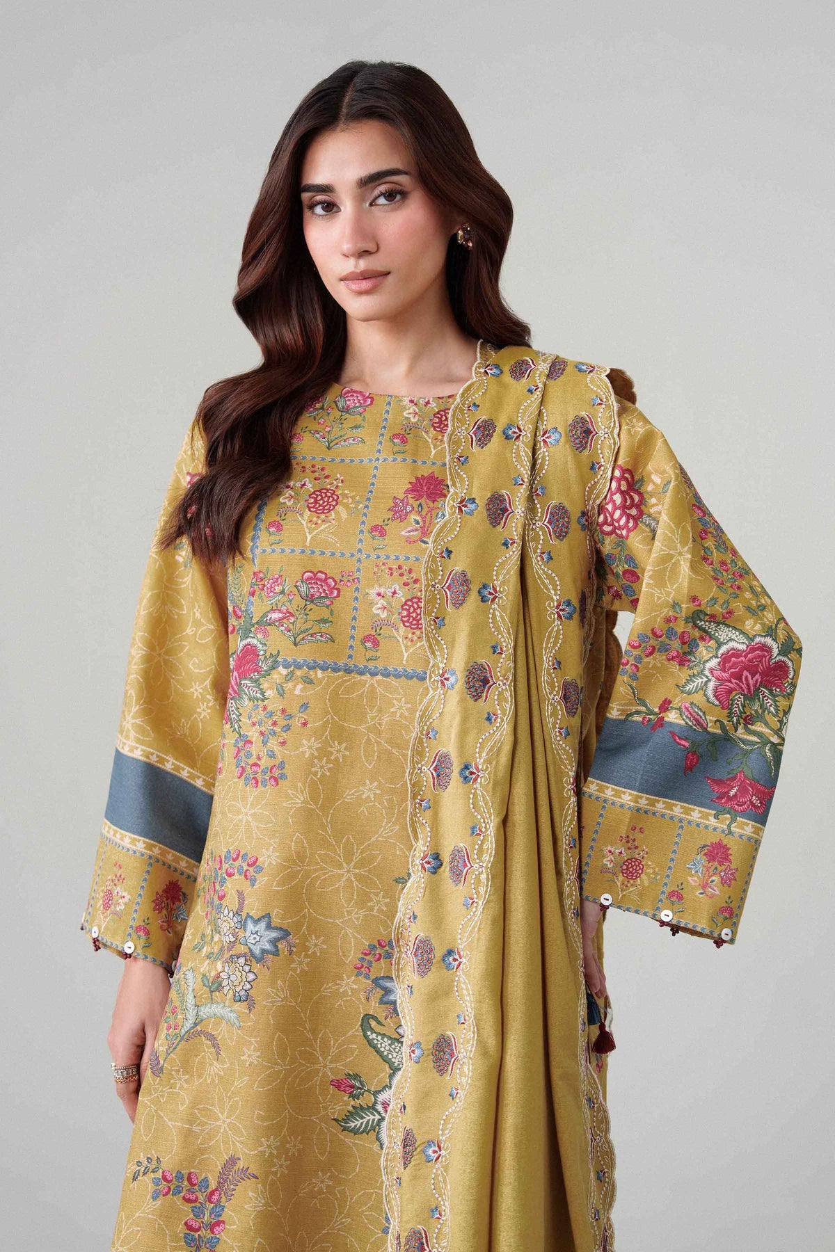 3 Piece - Digital Printed Embroidered Suit - U3PE-NISHA26WV1-152
