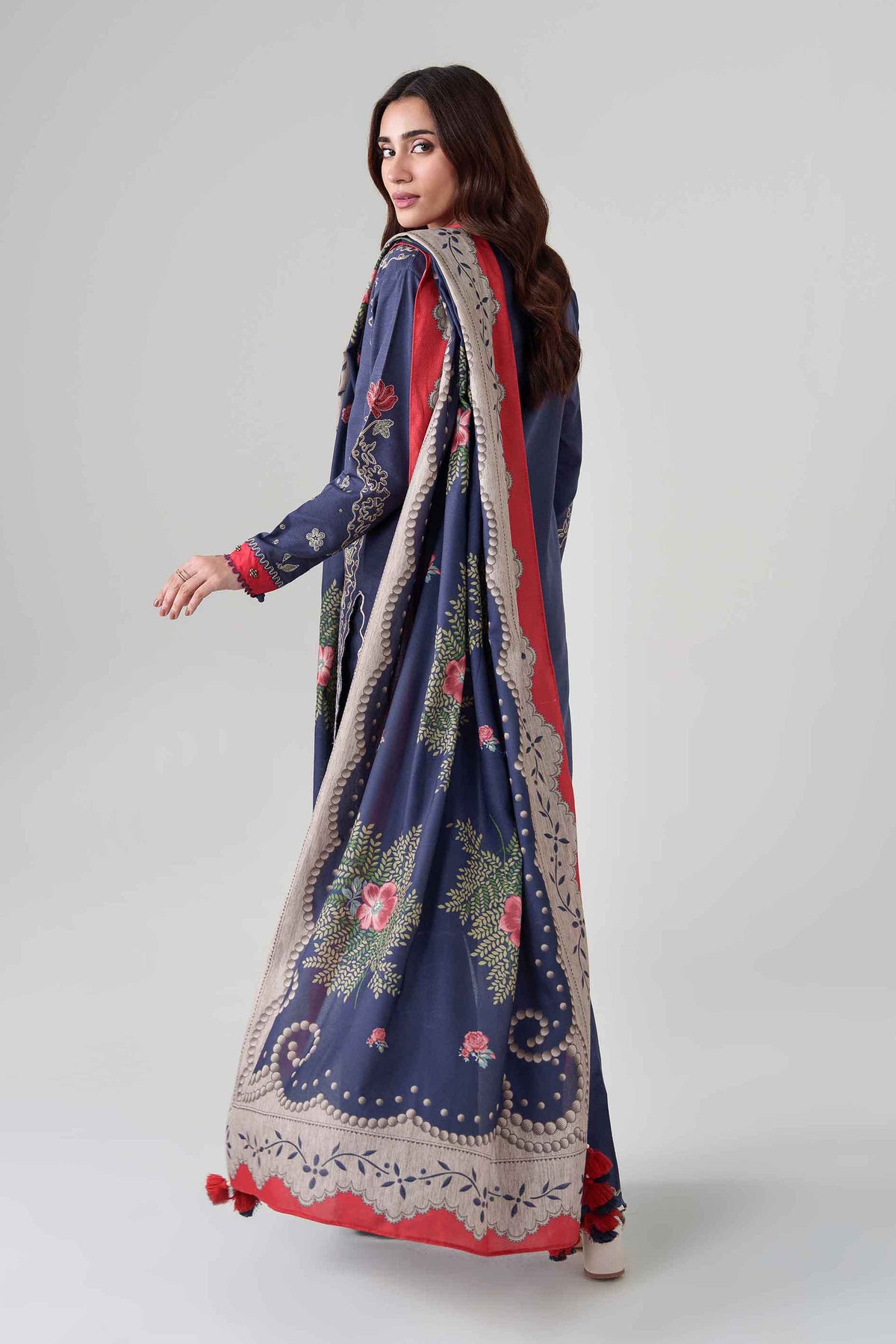 3 Piece - Digital Printed Embroidered Suit - U3PE-NISHA26WV1-156