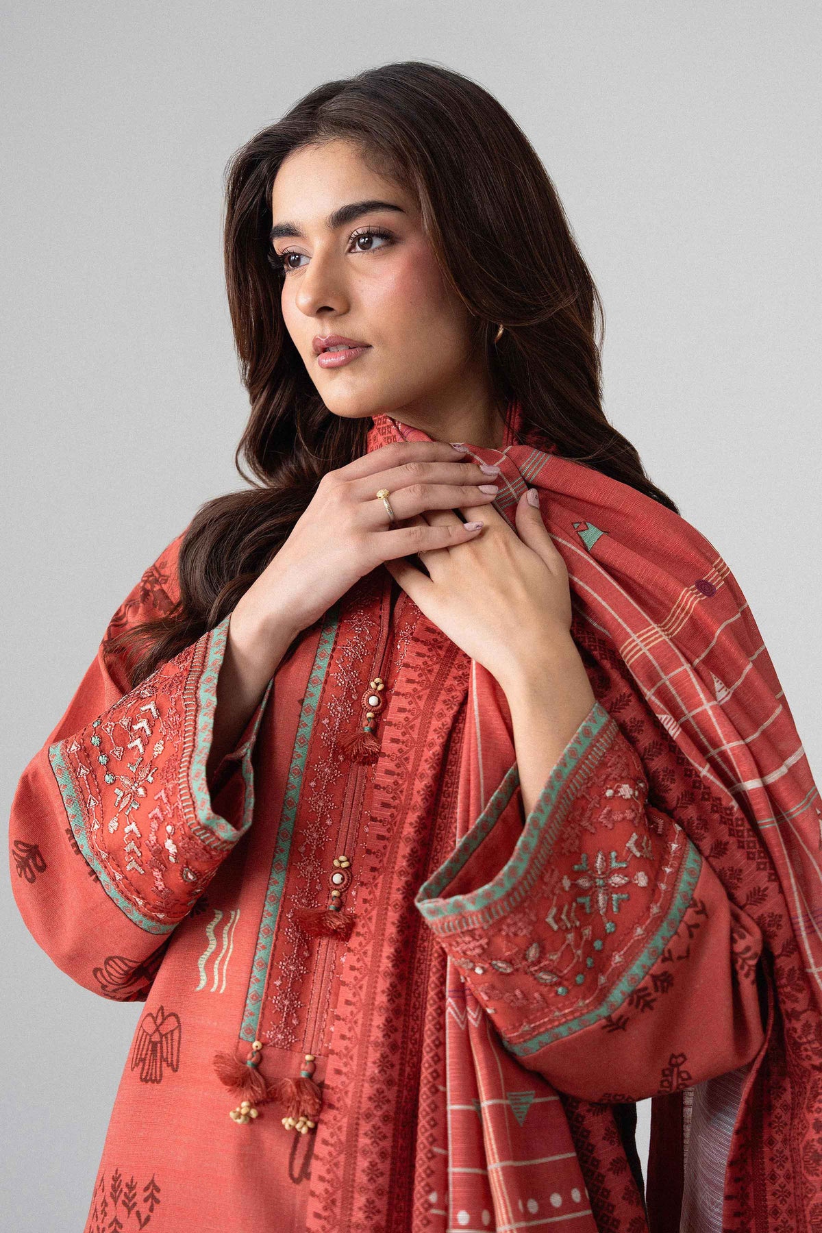 3 Piece - Printed Embroidered Suit - U3PE-NISHA26WV1-17