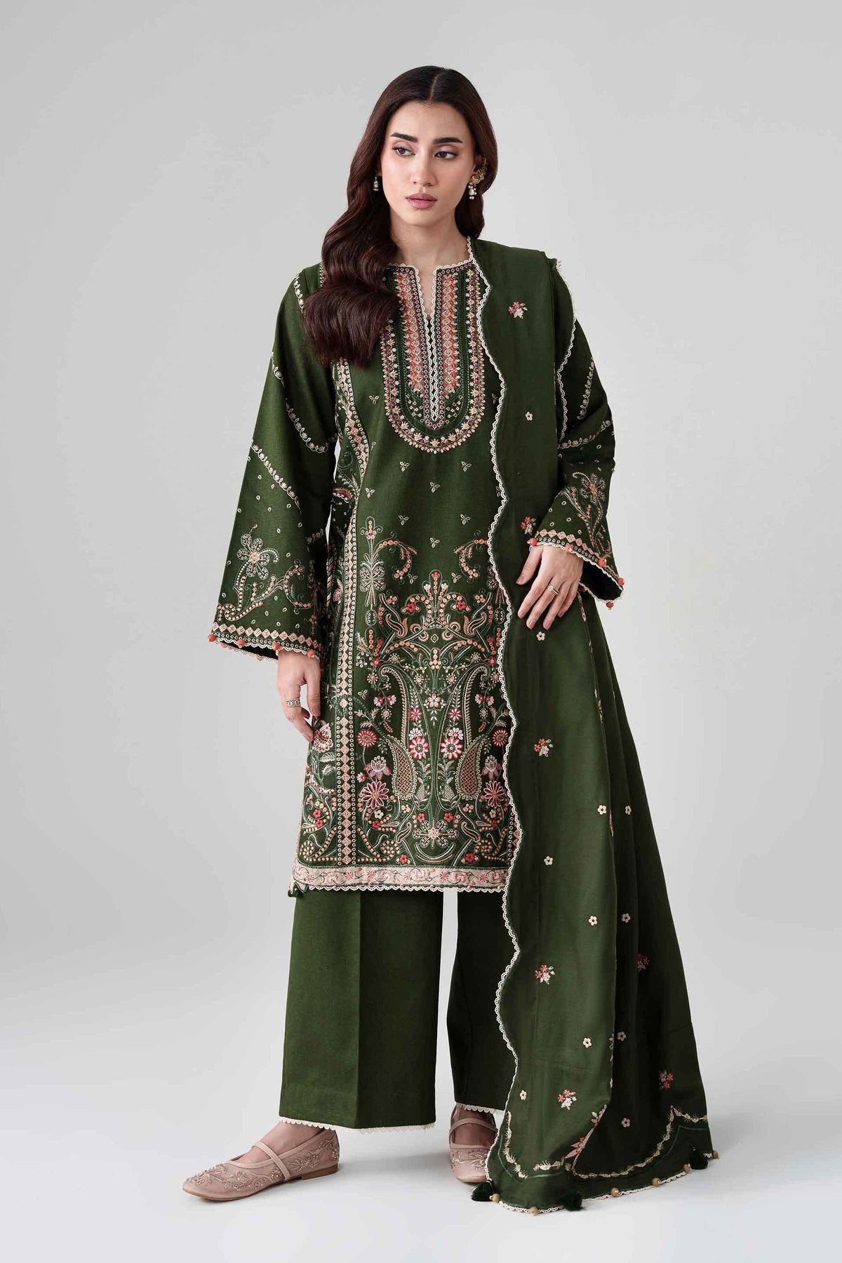 3 Piece - Printed Embroidered Suit - U3PE-NISHA26WV1-180
