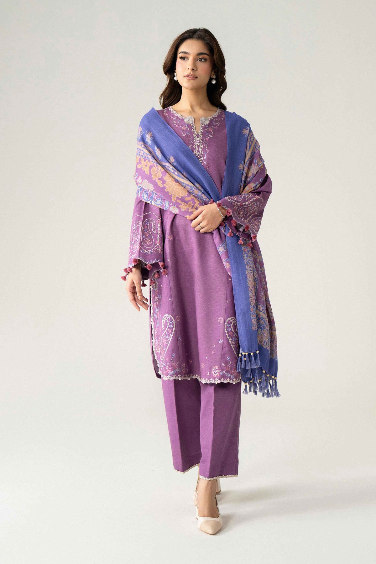 3 Piece - Printed Embroidered Suit - U3PE-NISHA26WV1-198