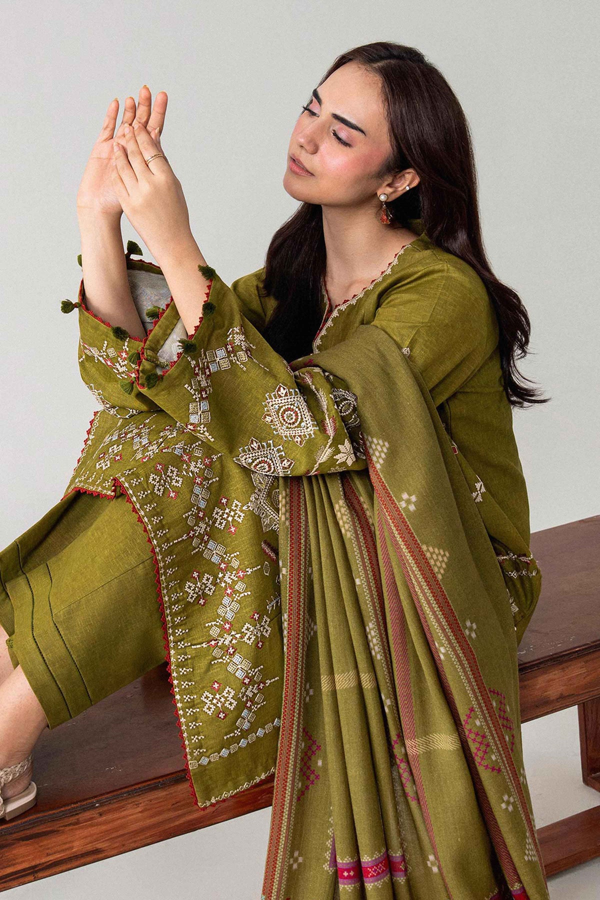 3 Piece - Printed Embroidered Suit - U3PE-NISHA26WV1-199