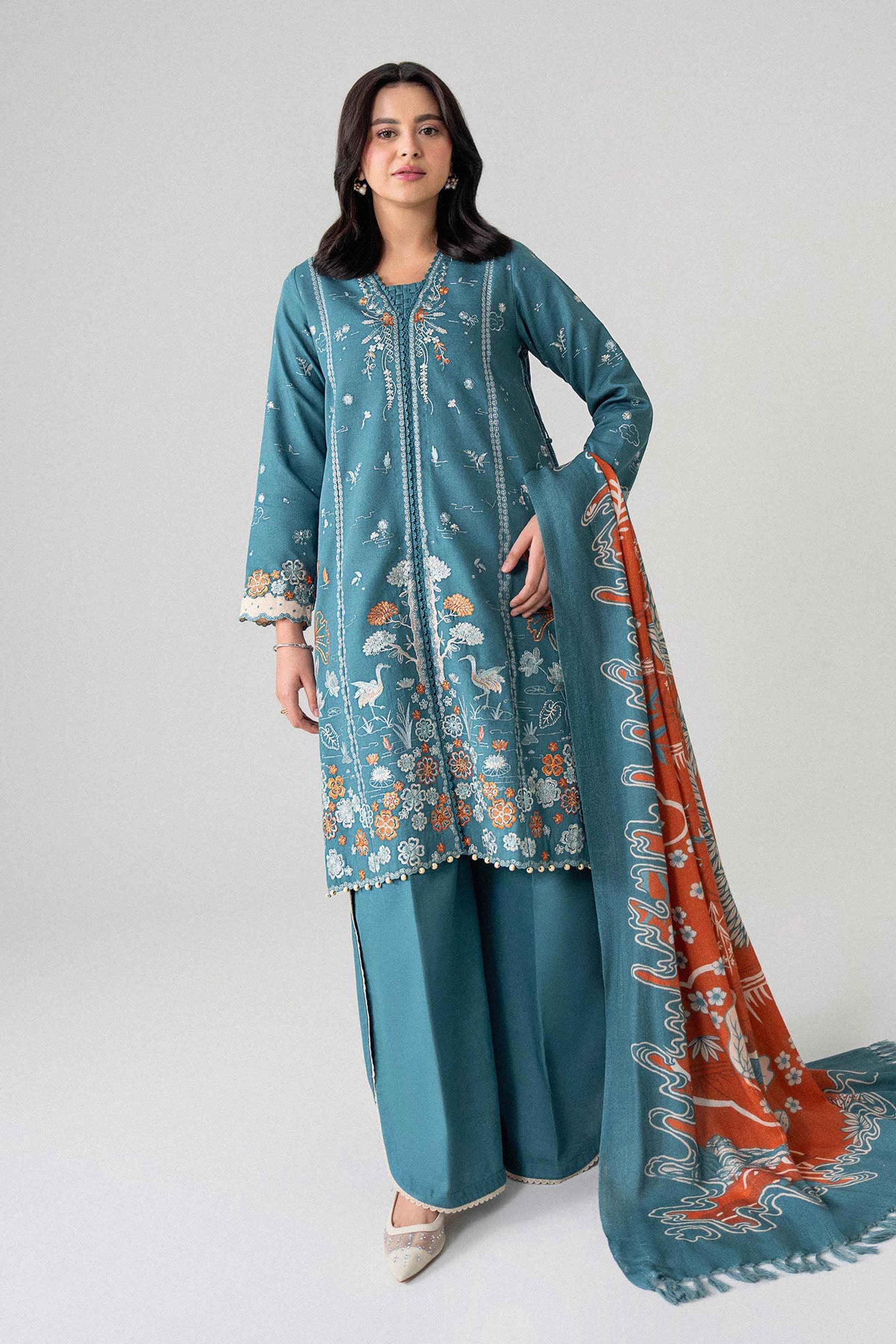 3 Piece - Printed Embroidered Suit - U3PE-NISHA26WV1-206