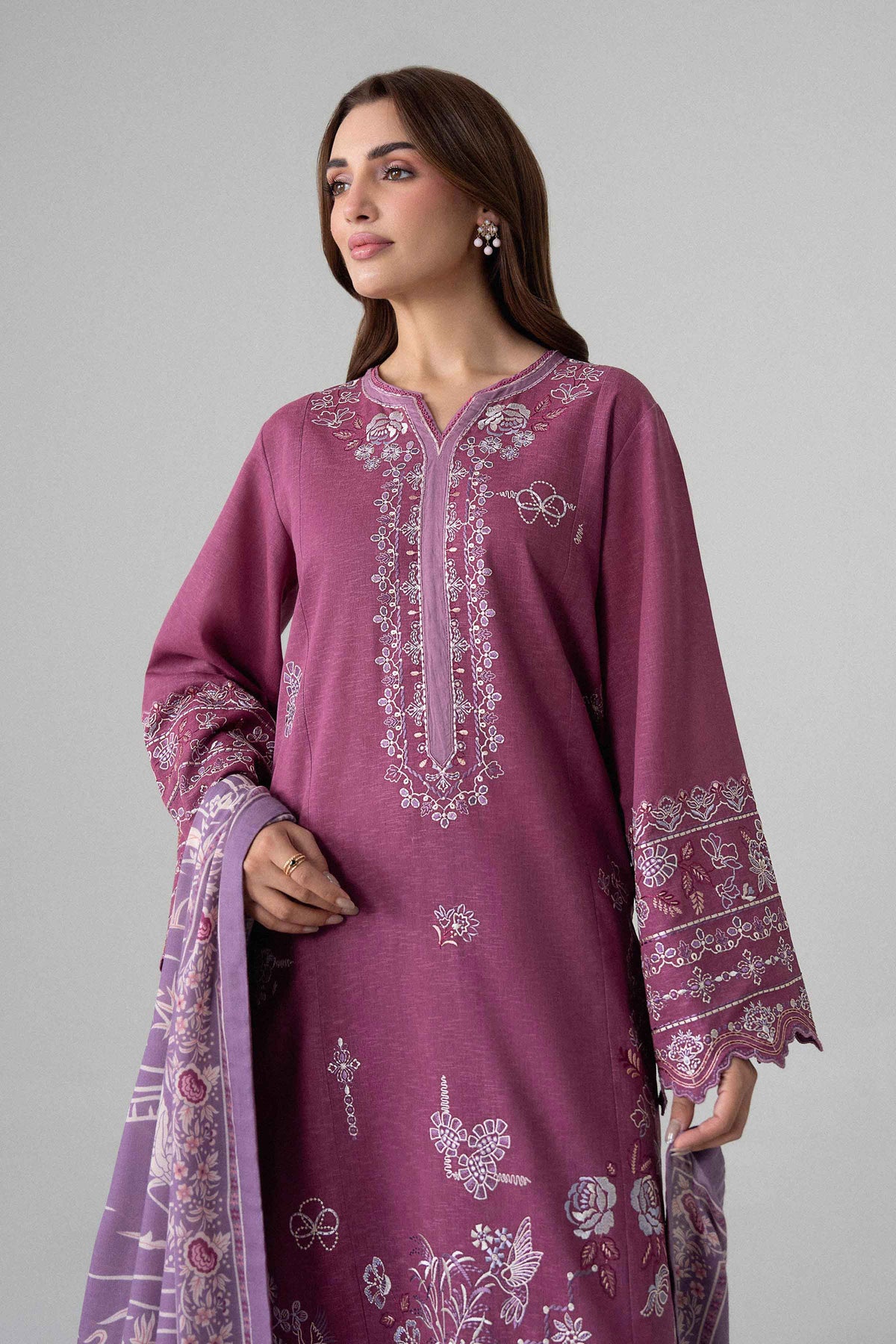 3 Piece - Printed Embroidered Suit - U3PE-NISHA26WV1-223