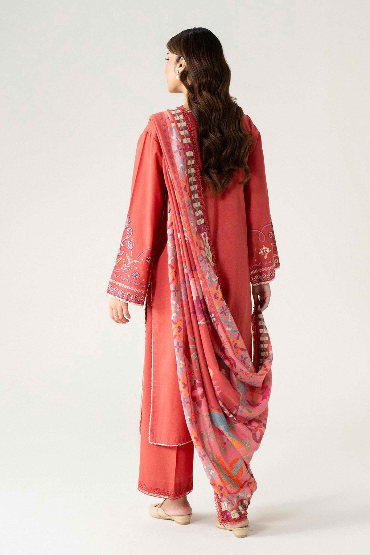 3 Piece - Digital Printed Embroidered Suit - U3PE-NISHA26WV1-234