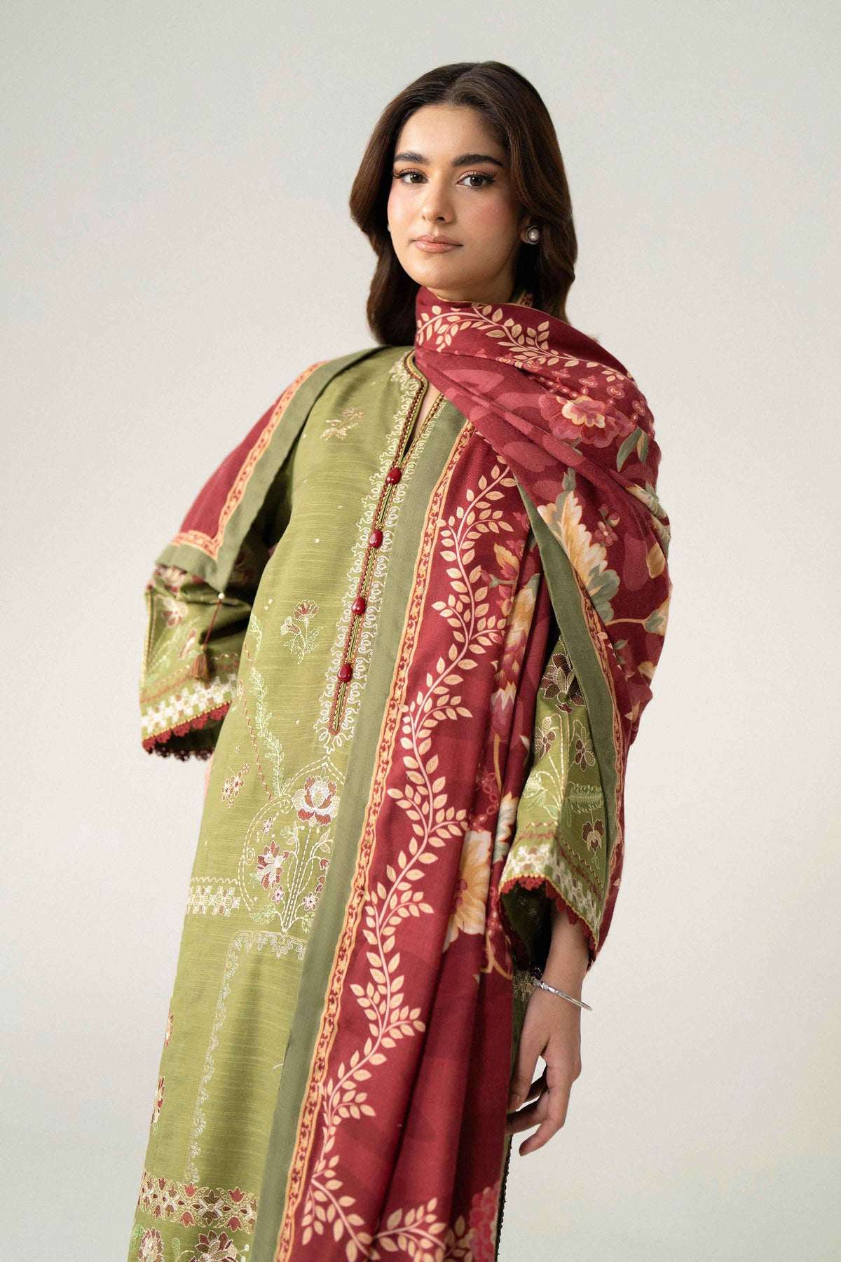 3 Piece - Digital Printed Embroidered Suit - U3PE-NISHA26WV1-238