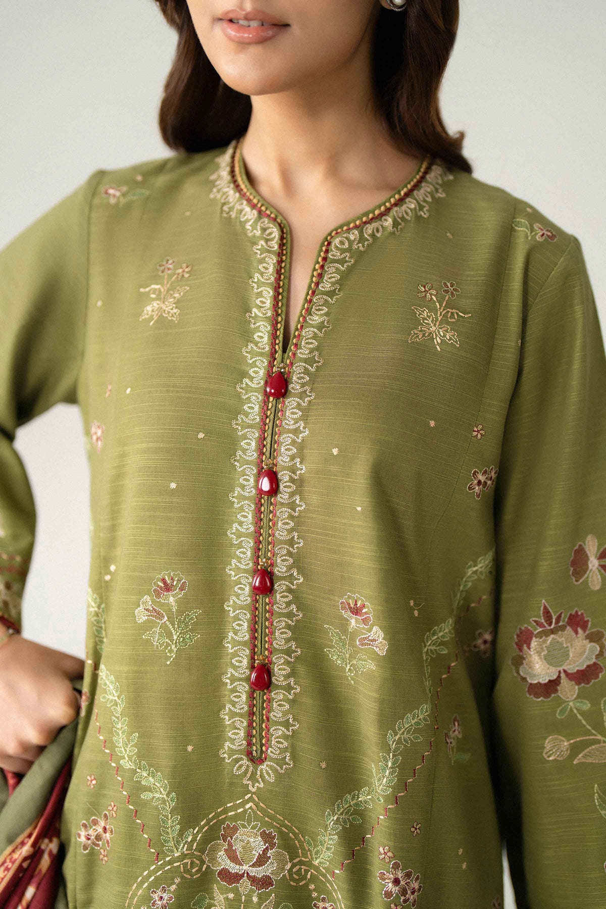 3 Piece - Digital Printed Embroidered Suit - U3PE-NISHA26WV1-238