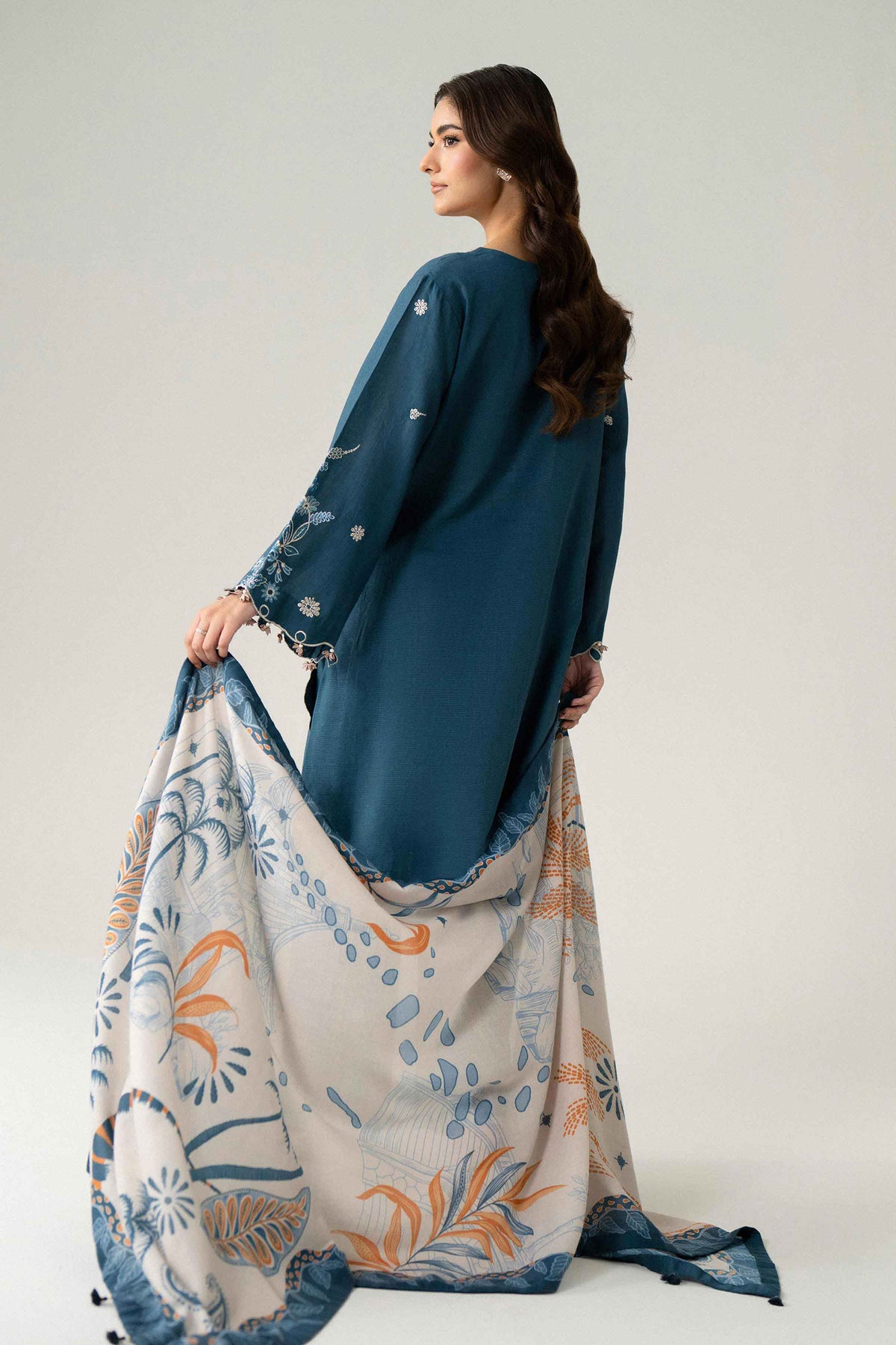 3 Piece - Digital Printed Embroidered Suit - U3PE-NISHA26WV1-239