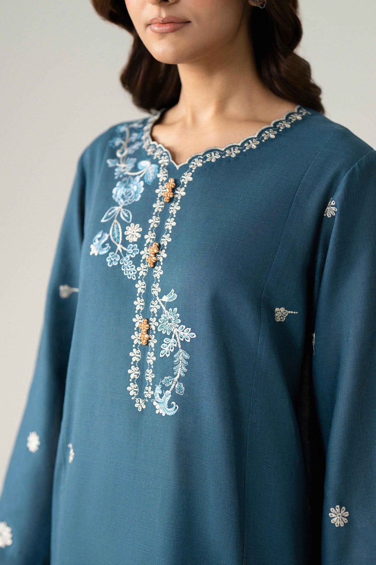 3 Piece - Digital Printed Embroidered Suit - U3PE-NISHA26WV1-239