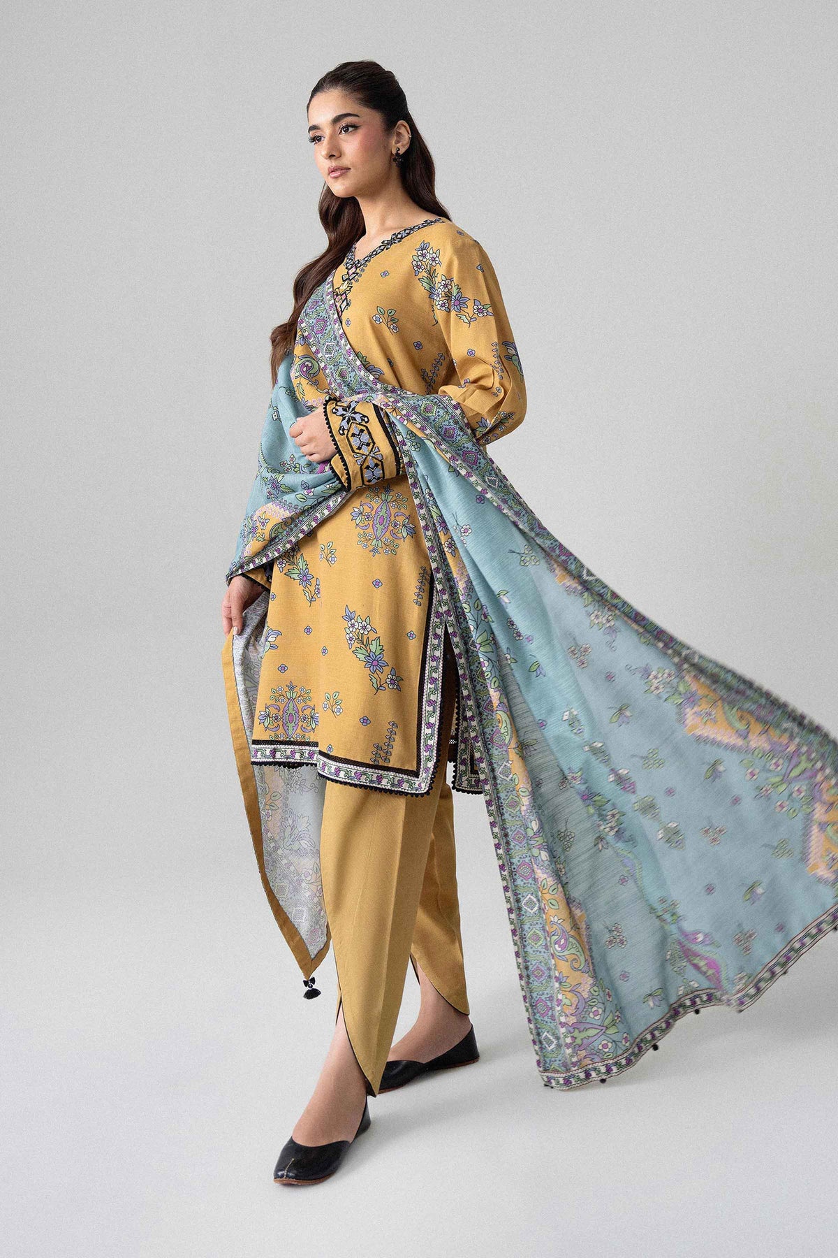 3 Piece - Printed Embroidered Suit - U3PE-NISHA26WV1-35
