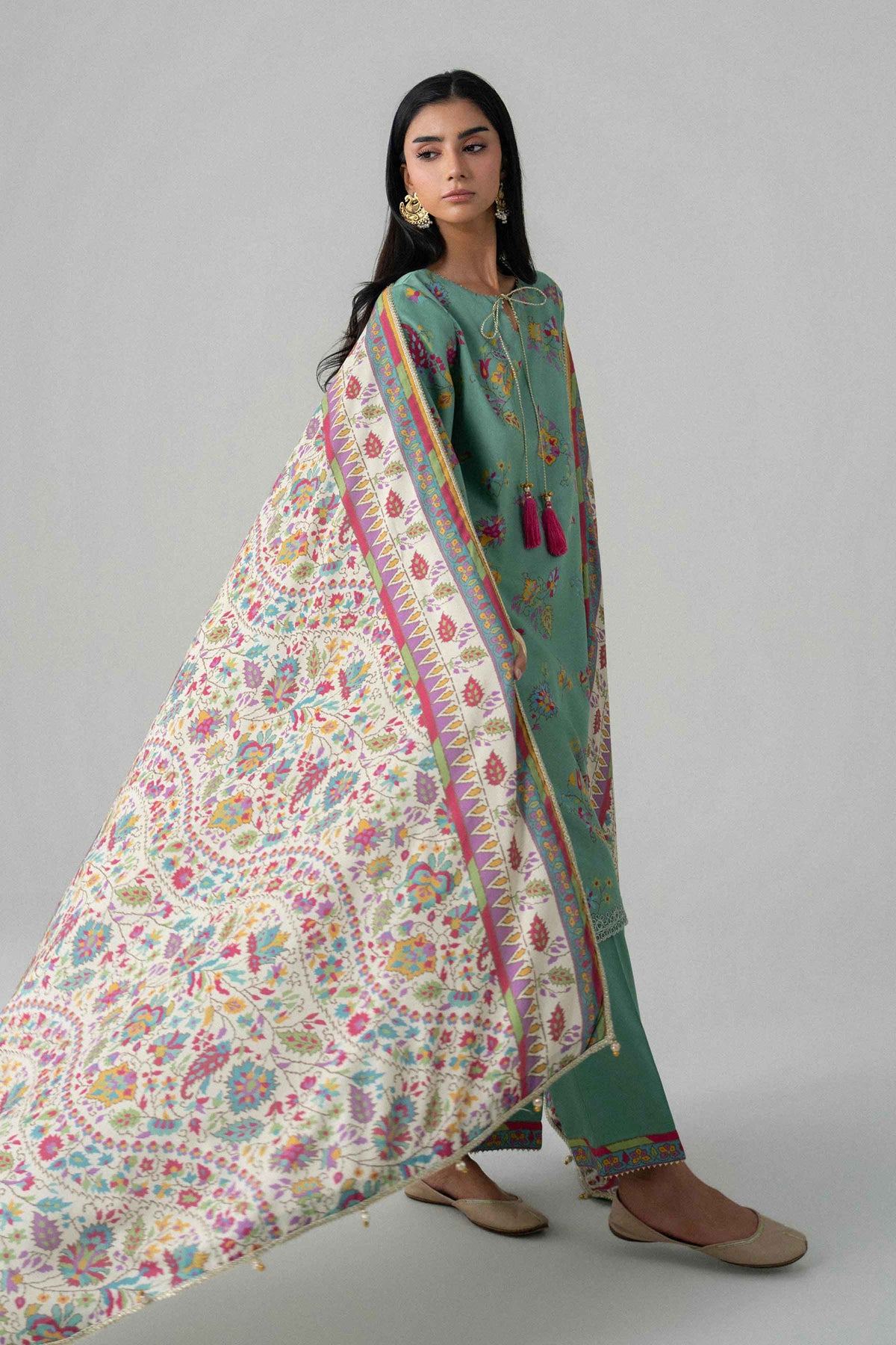 3 Piece - Printed Embroidered Suit - U3PE-NISHA26WV1-43