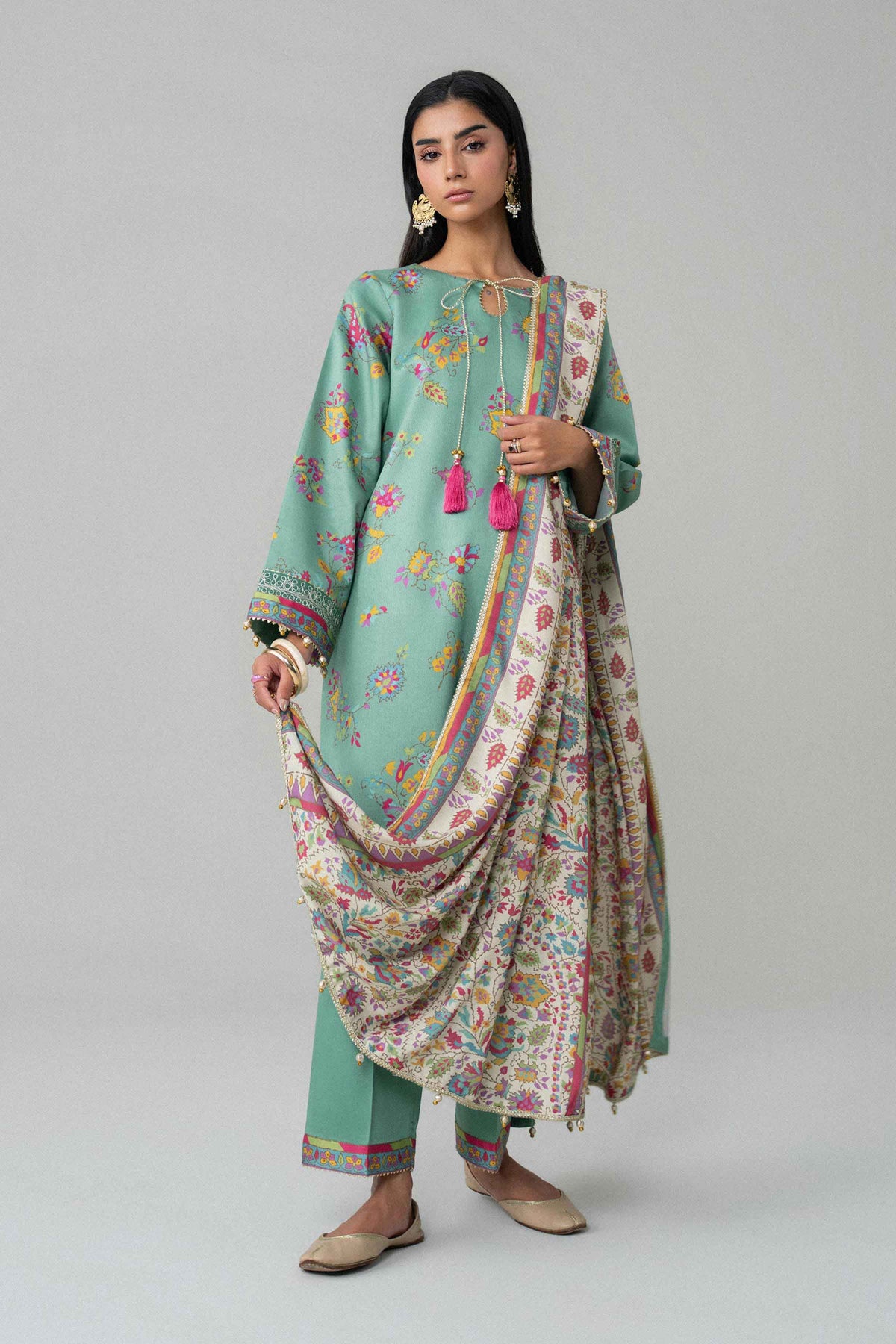 3 Piece - Printed Embroidered Suit - U3PE-NISHA26WV1-43