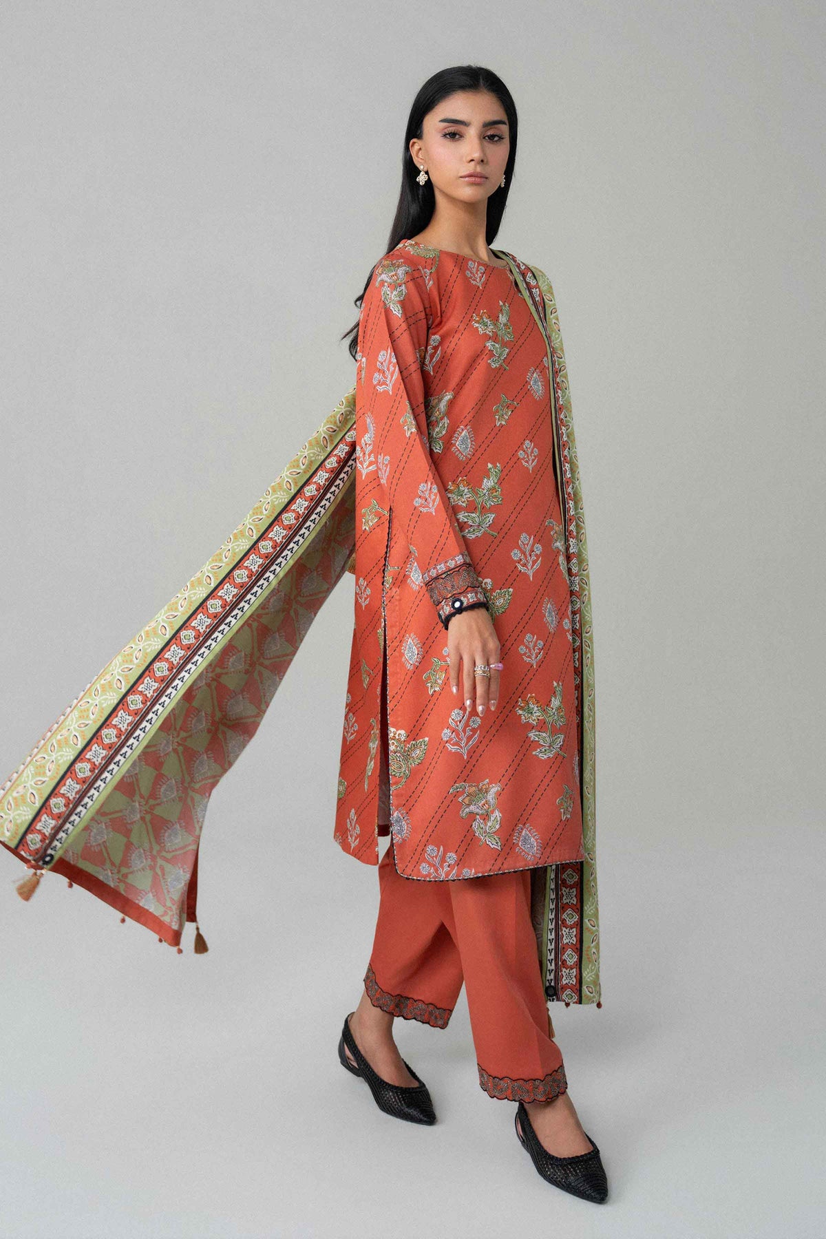 3 Piece - Printed Embroidered Suit - U3PE-NISHA26WV1-48