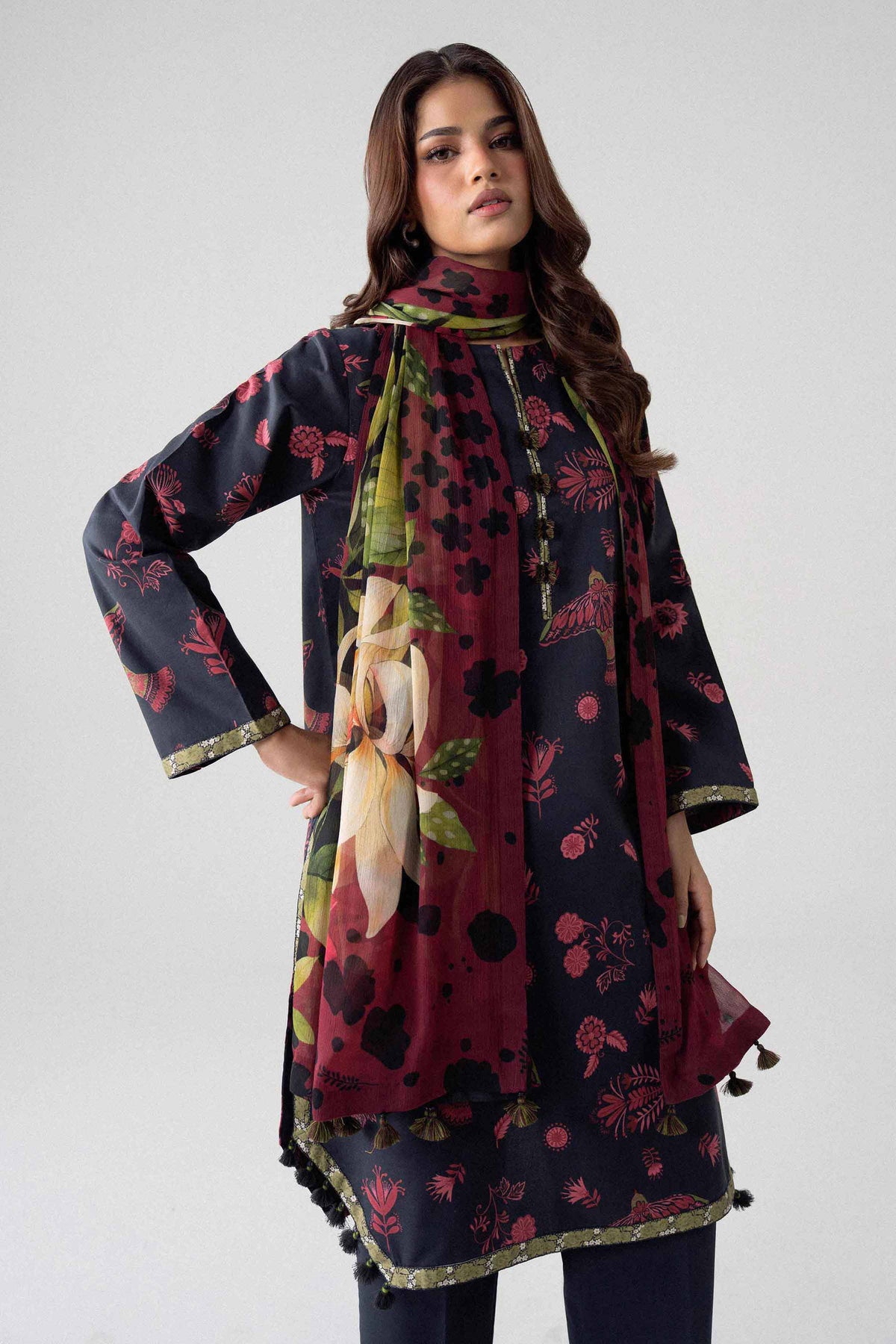 3 Piece - Digital Printed Embroidered Suit - U3PE-NISHA26WV1-66
