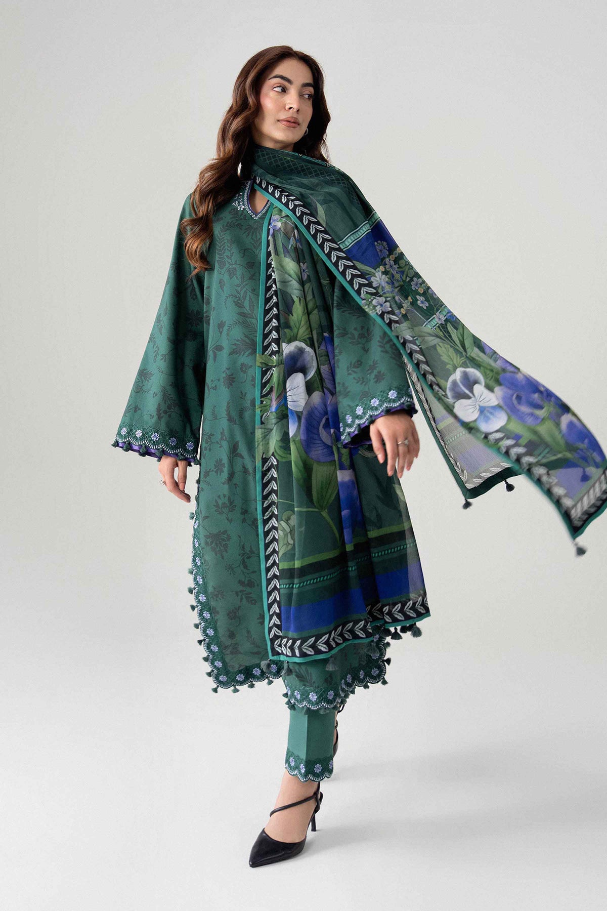 3 Piece - Digital Printed Embroidered Suit - U3PE-NISHA26WV1-69