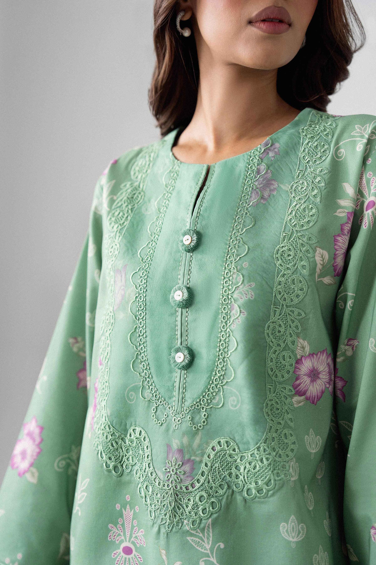 3 Piece - Digital Printed Embroidered Suit - U3PE-NISHA26WV1-71