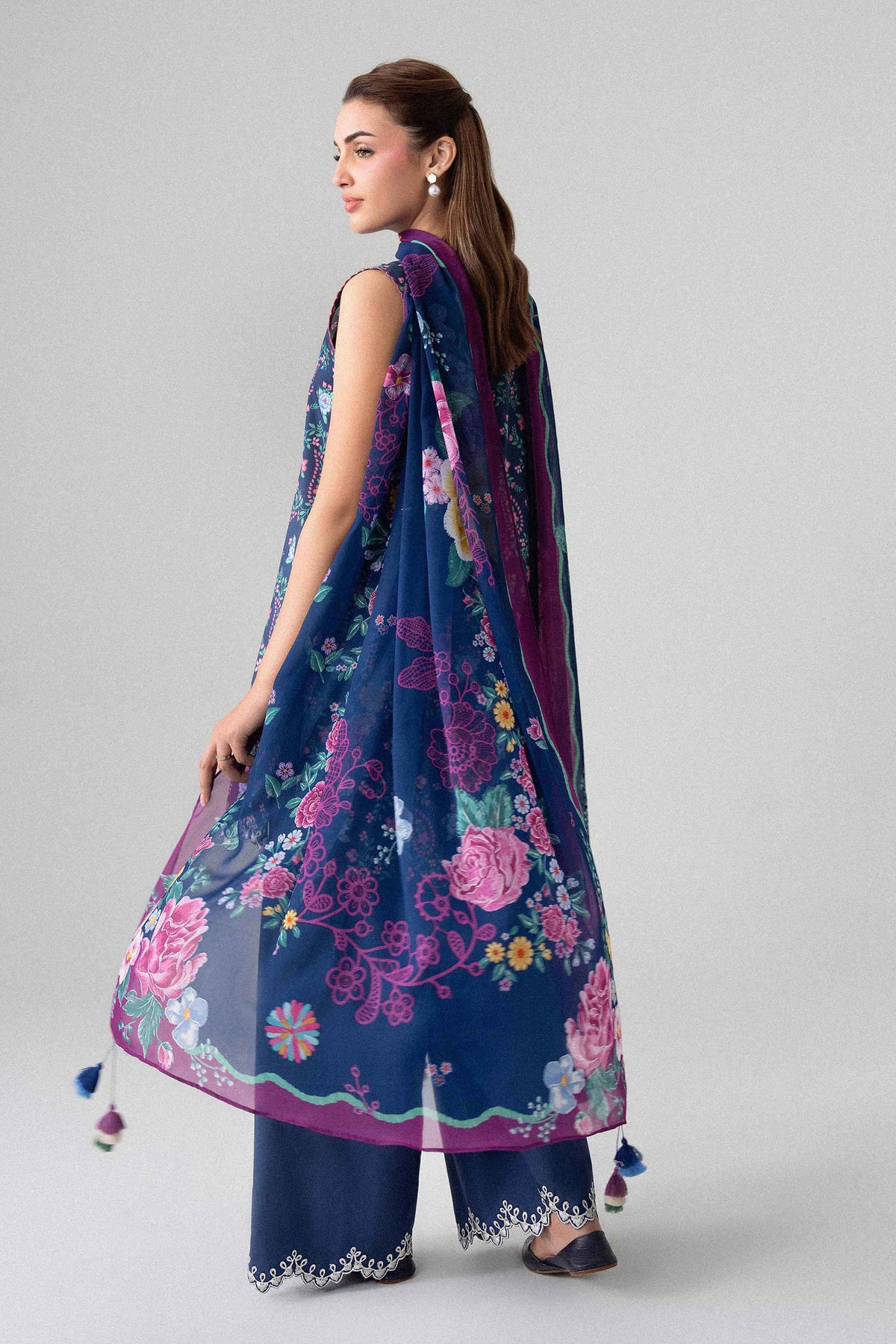 3 Piece - Digital Printed Embroidered Suit - U3PE-NISHA26WV1-73