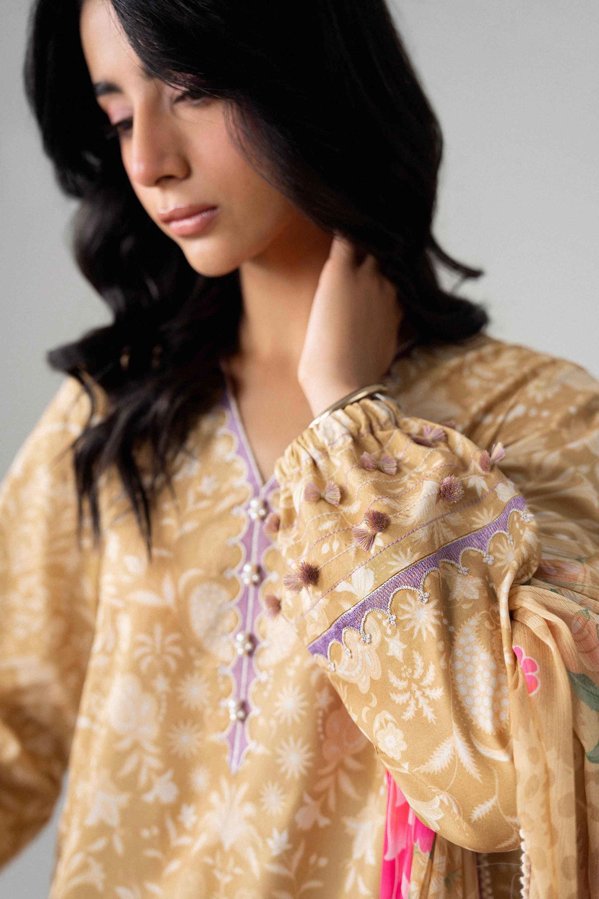 3 Piece - Digital Printed Embroidered Suit - U3PE-NISHA26WV1-74