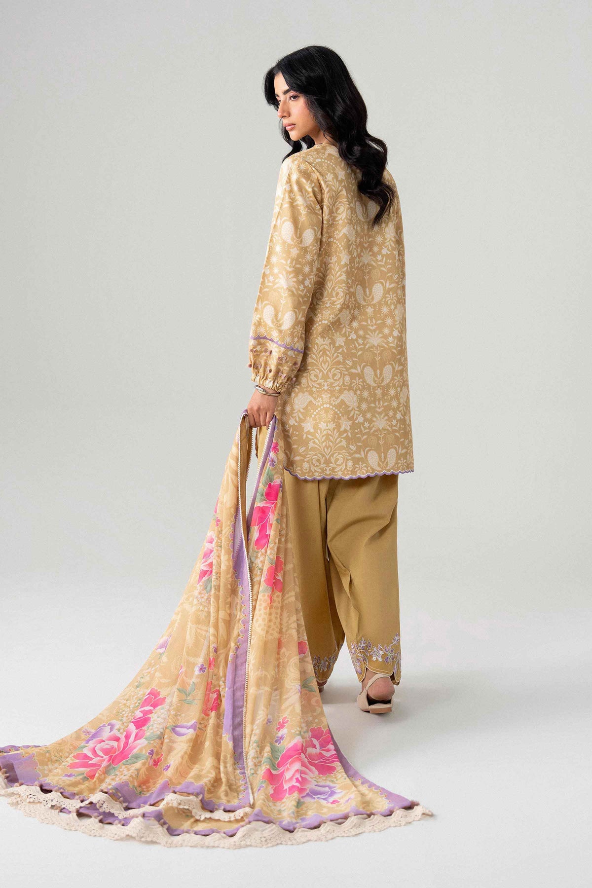 3 Piece - Digital Printed Embroidered Suit - U3PE-NISHA26WV1-74