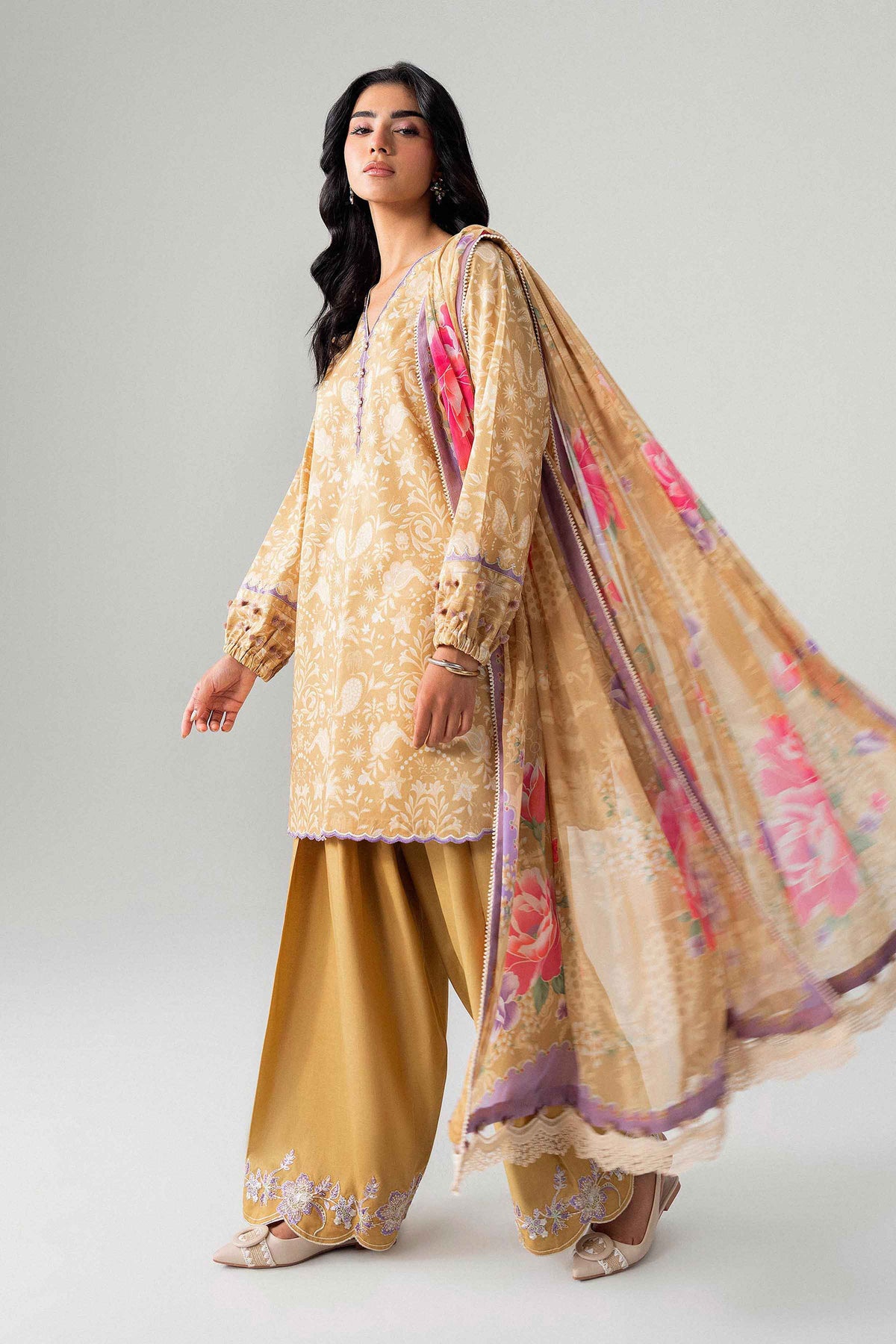 3 Piece - Digital Printed Embroidered Suit - U3PE-NISHA26WV1-74