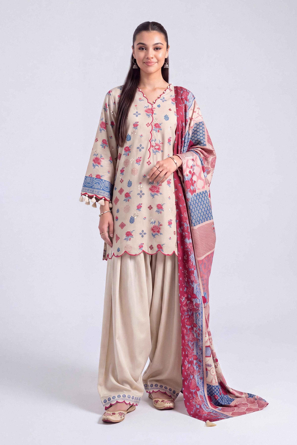 3 Piece - Printed Embroidered Suit - U3PE-NISHA26WV1-76