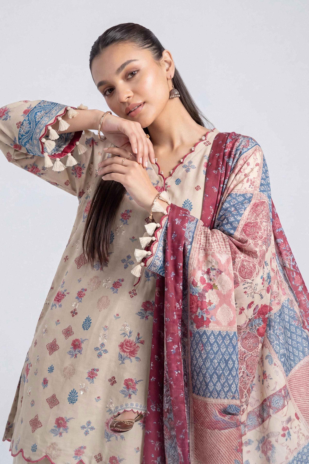 3 Piece - Printed Embroidered Suit - U3PE-NISHA26WV1-76