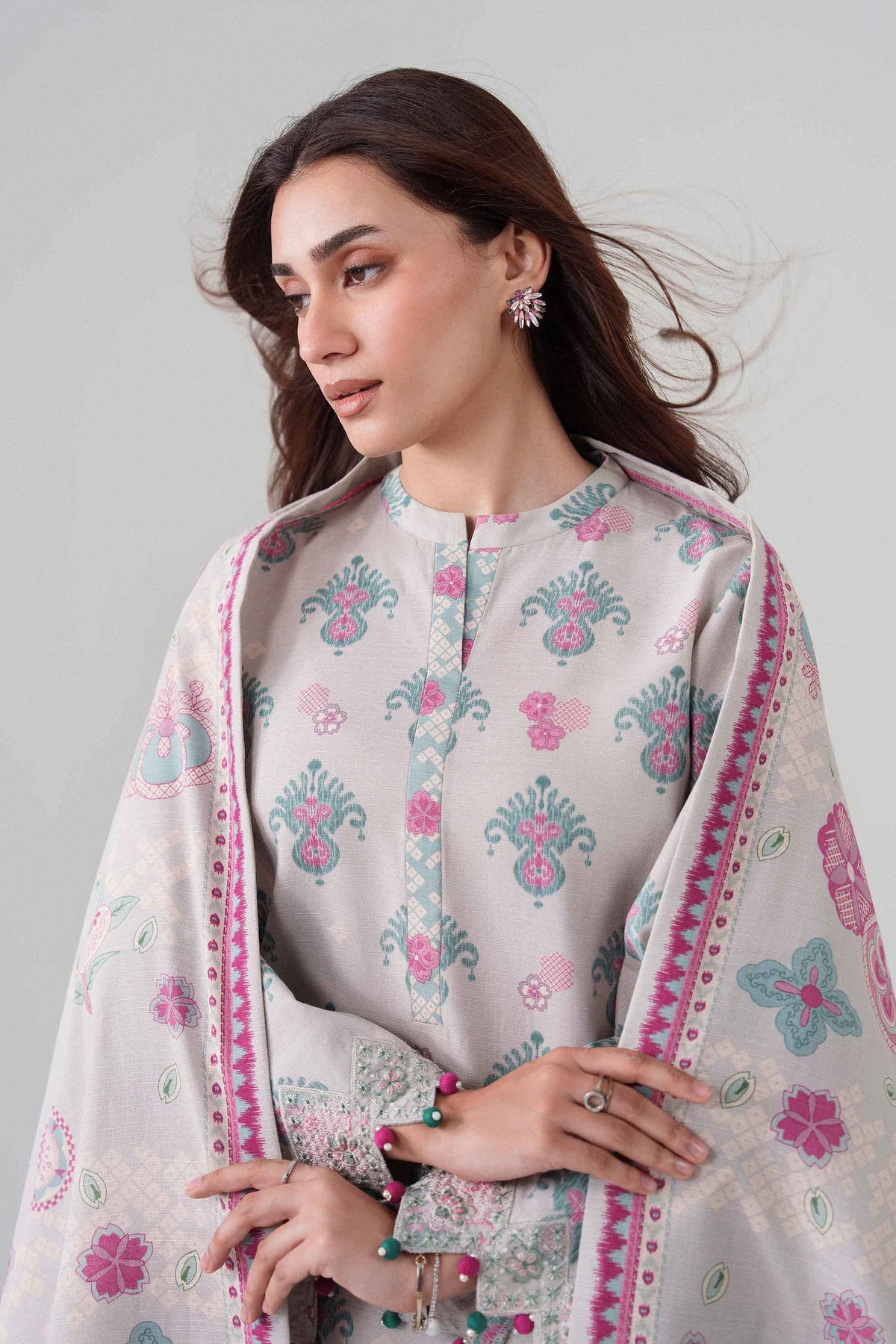 3 Piece - Printed Embroidered Suit - U3PE-NISHA26WV1-86