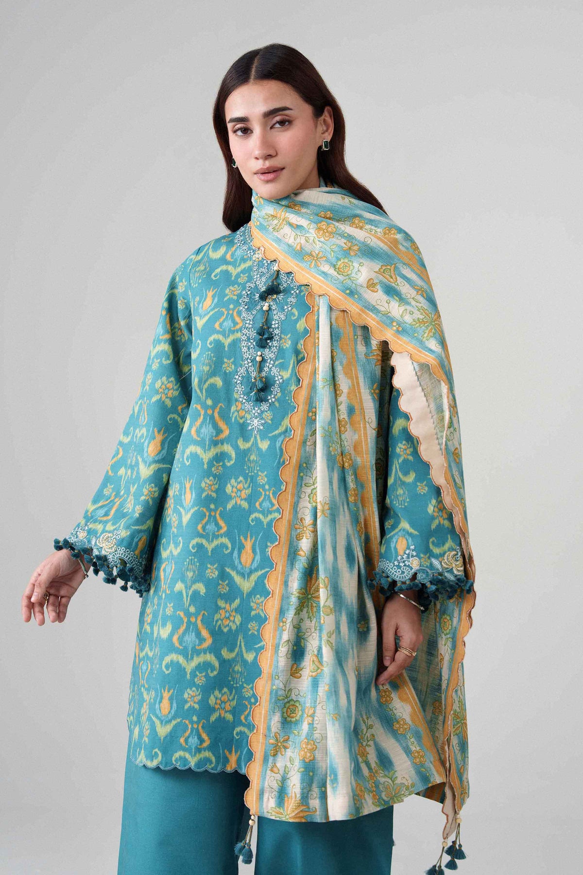 3 Piece - Printed Embroidered Suit - U3PE-NISHA26WV1-91