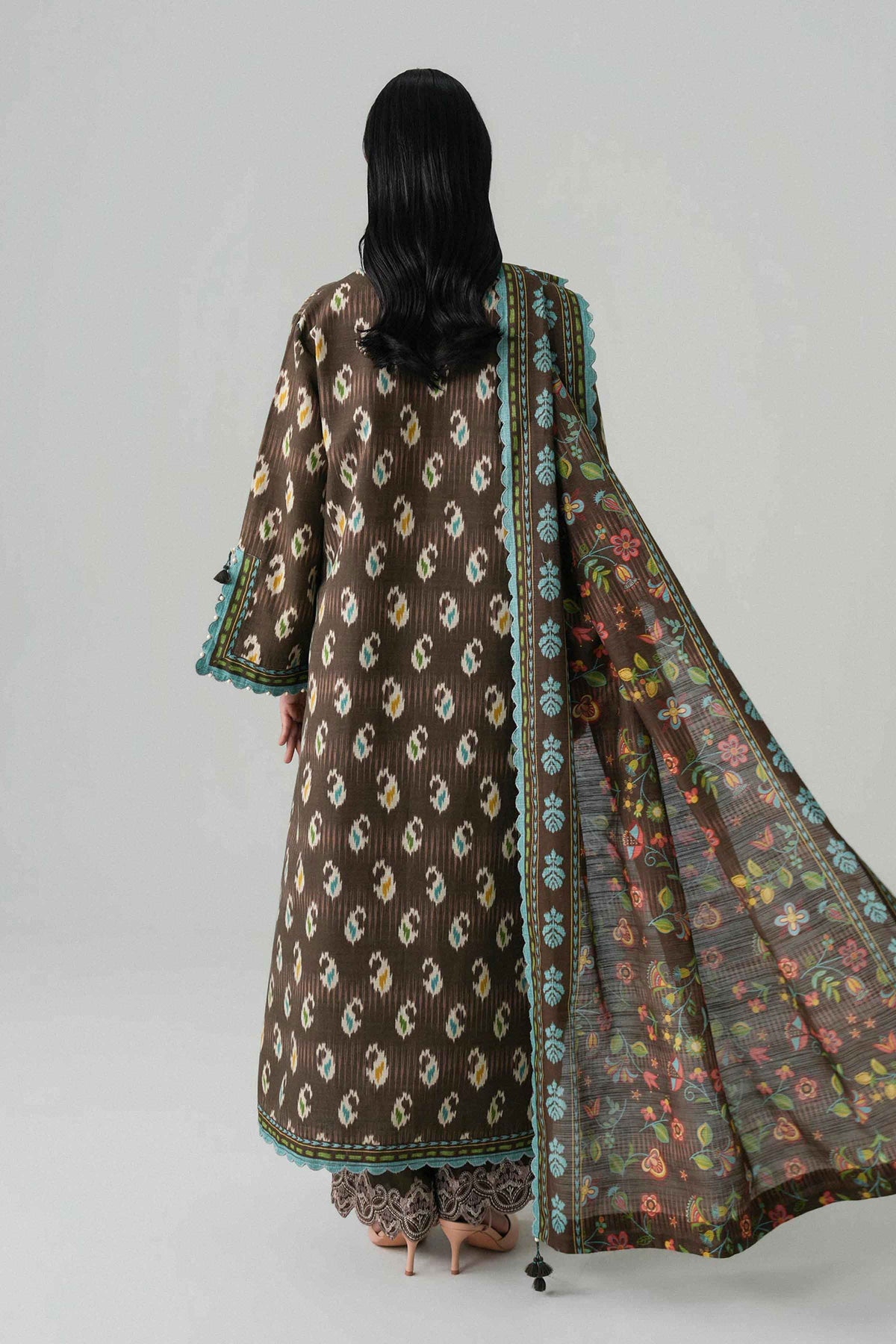 3 Piece - Printed Embroidered Suit - U3PE-NISHA26WV1-92