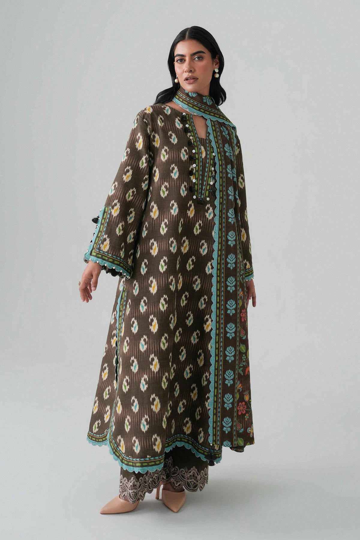 3 Piece - Printed Embroidered Suit - U3PE-NISHA26WV1-92