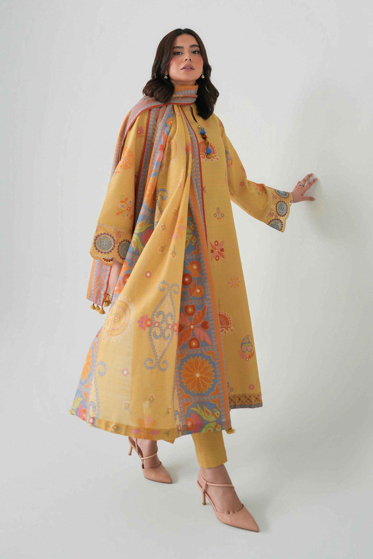 3 Piece - Printed Embroidered Suit - U3PE-NISHA26WV1-93