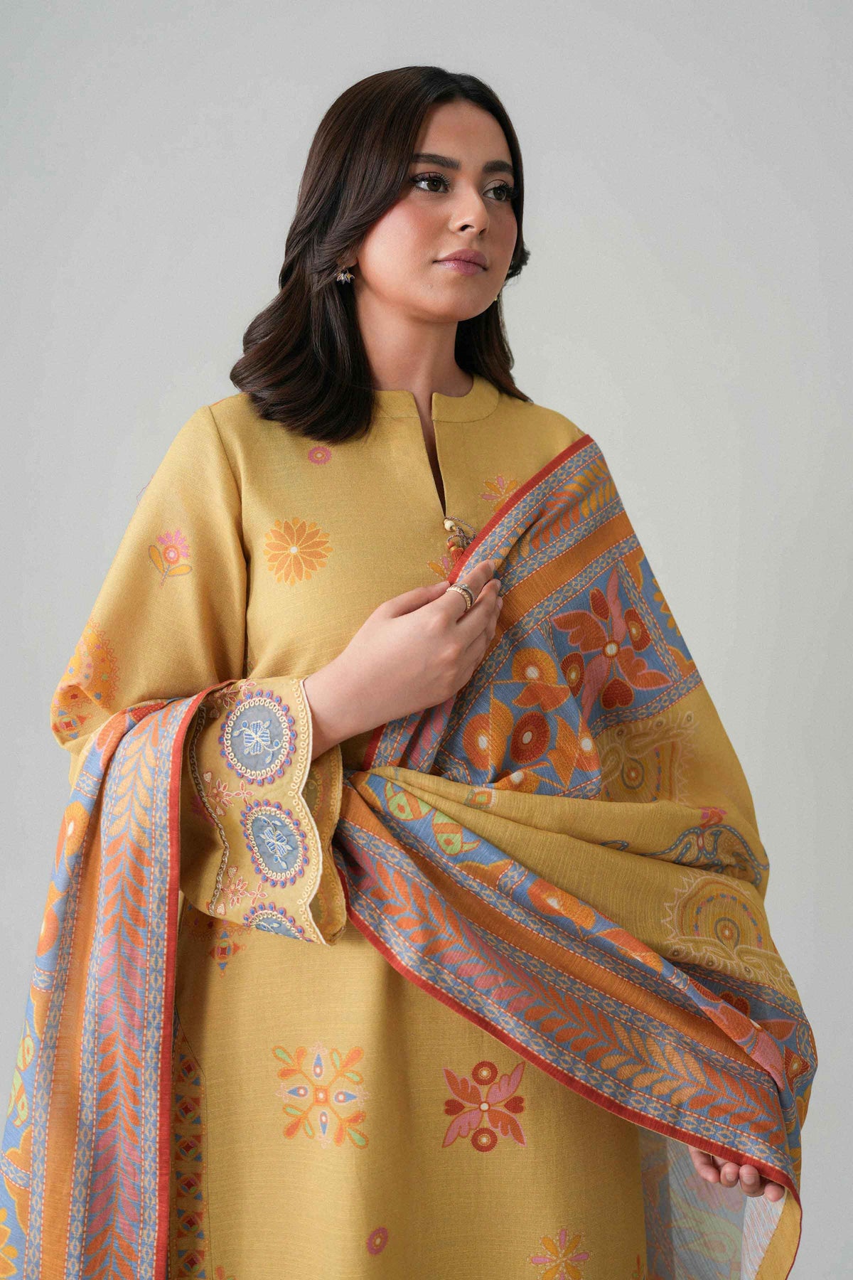 3 Piece - Printed Embroidered Suit - U3PE-NISHA26WV1-93