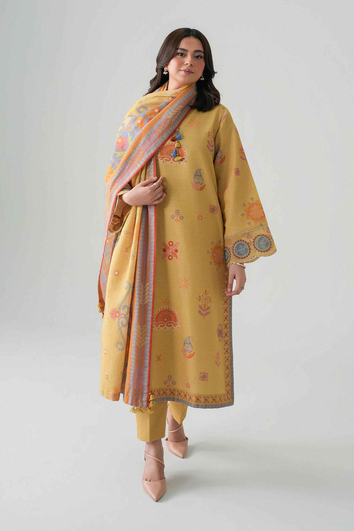 3 Piece - Printed Embroidered Suit - U3PE-NISHA26WV1-93
